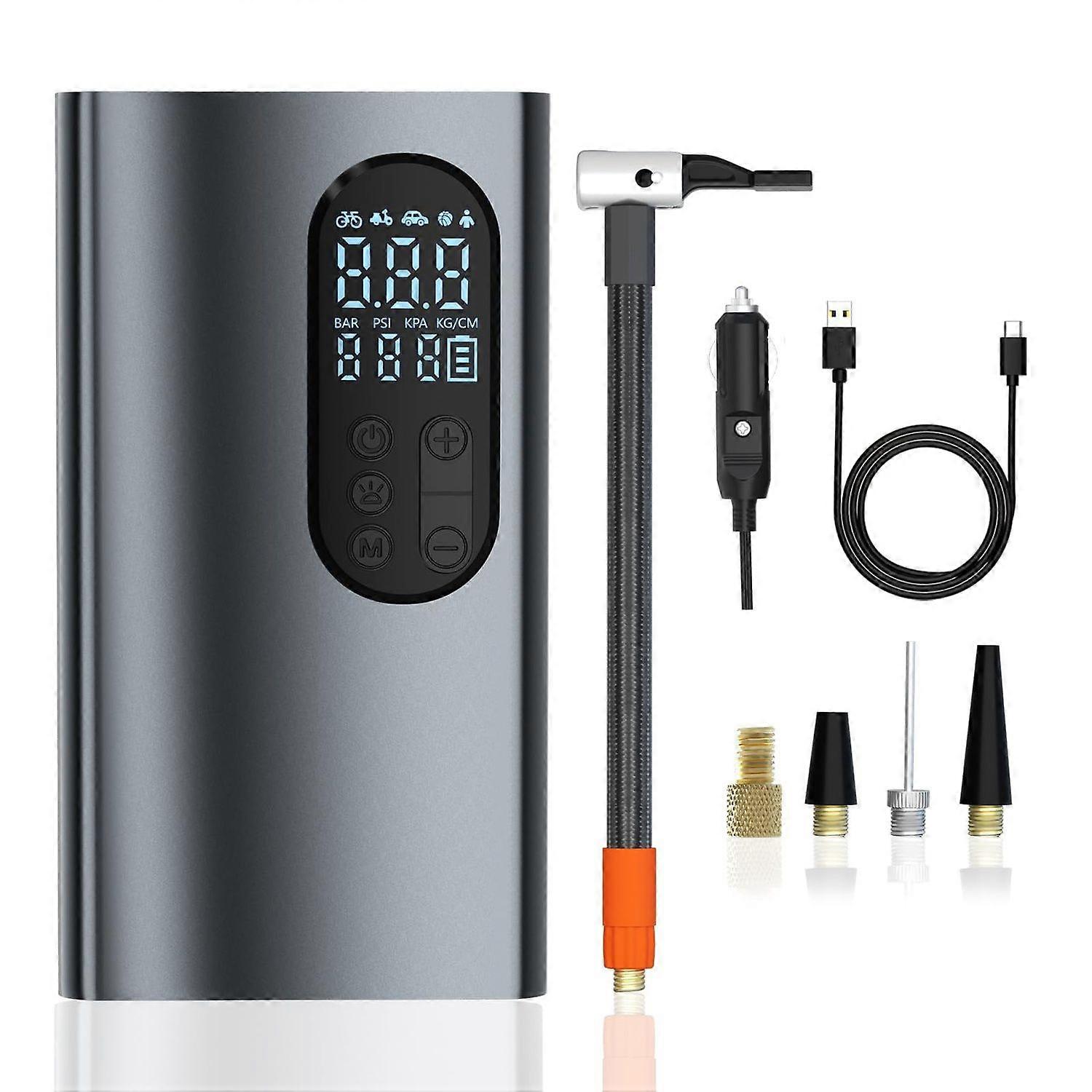Tire Inflator Portable Air Compressor, Cordless Tire Inflator, With Tire Pressure Gauge 150PSI & Battery LED Light, Portable Air Pump for Car Tires, M