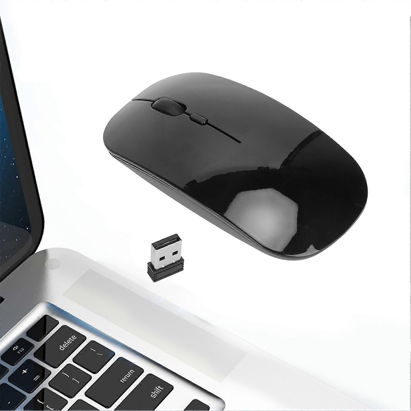 2.4G Wireless Mouse 2 Modes 1600 DPI Portable Black with USB Receiver