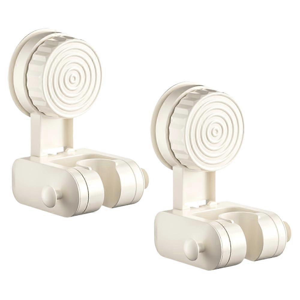 Shower Head Holder Suction Cup, 2-Pack, Wall Mounted Bracket, Height & Angle Adjustable, No Drilling, White
