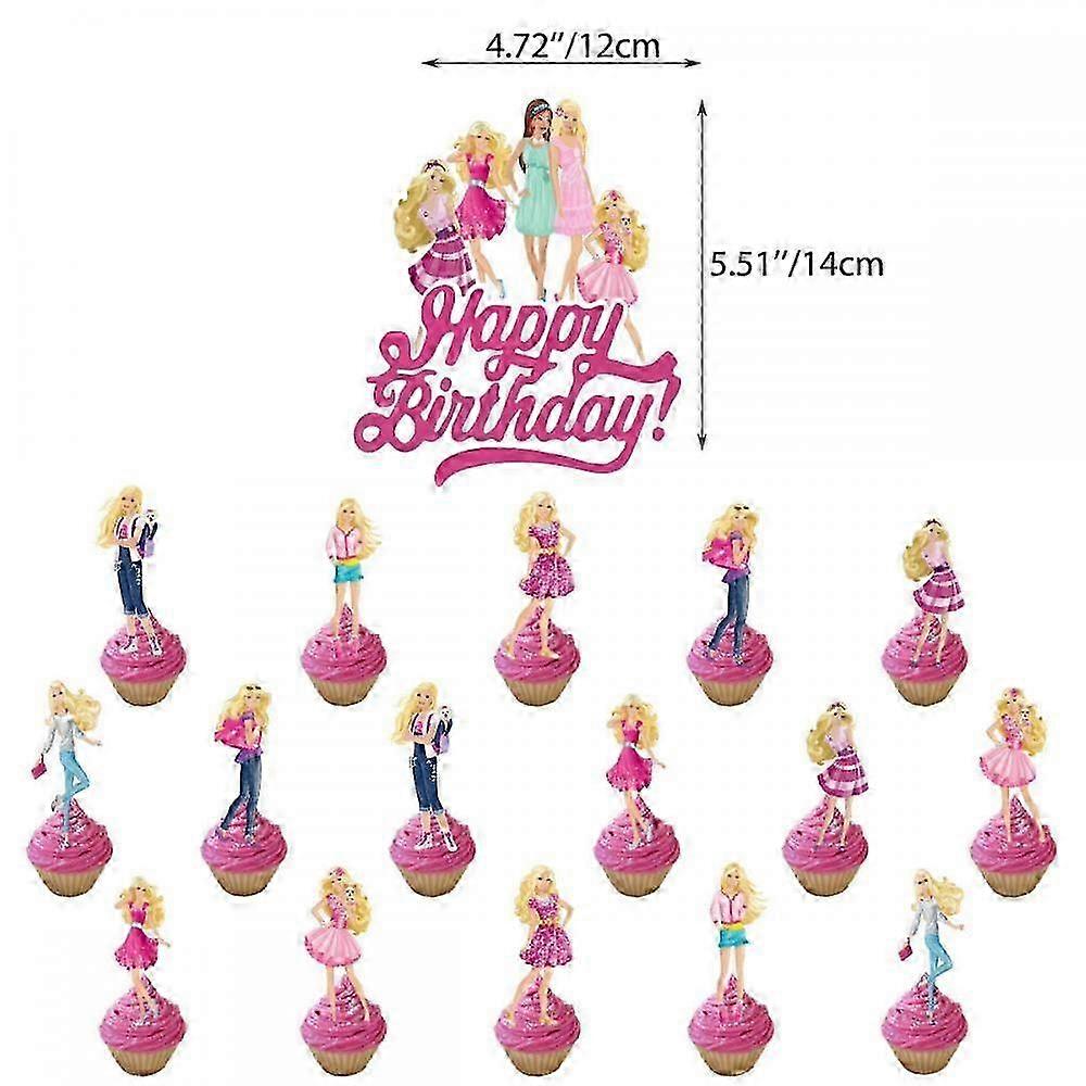 Female Party Decorations Include Happy Birthday Cake Topper