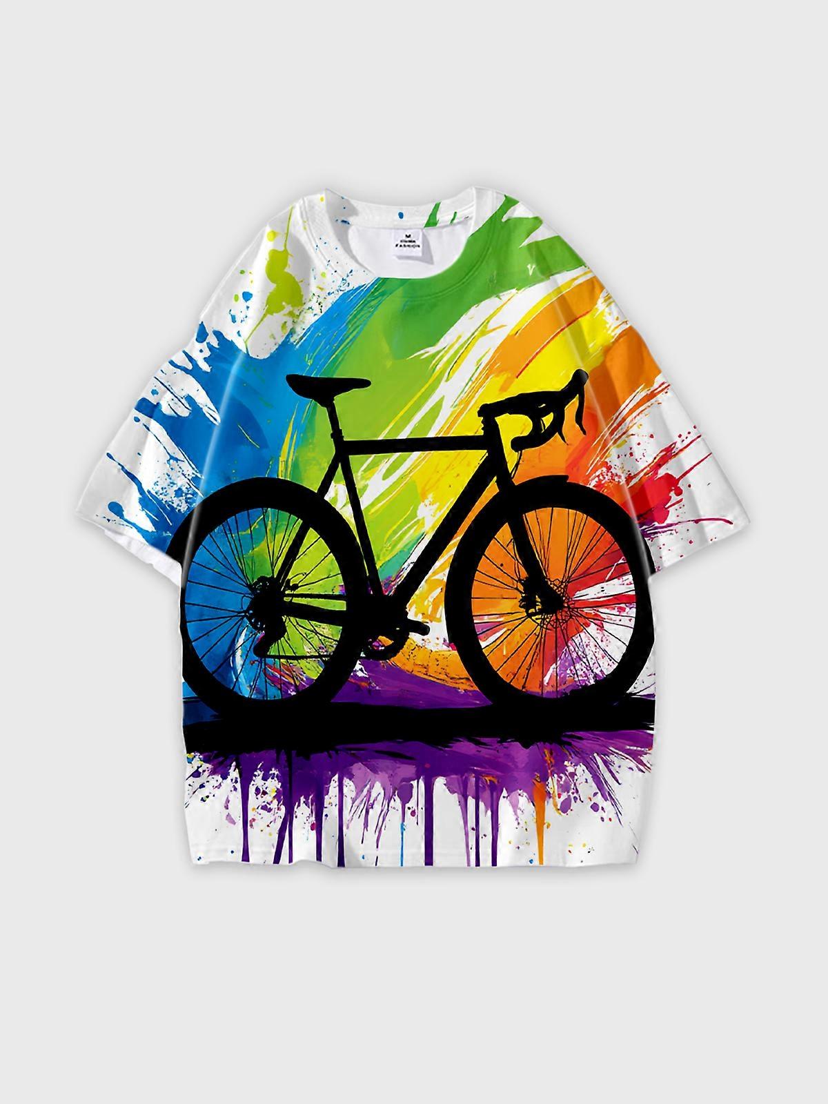T-Shirt Short Sleeve Round Neck, Summer Casual Loose Graphic Tee, Unisex Pattern W2396