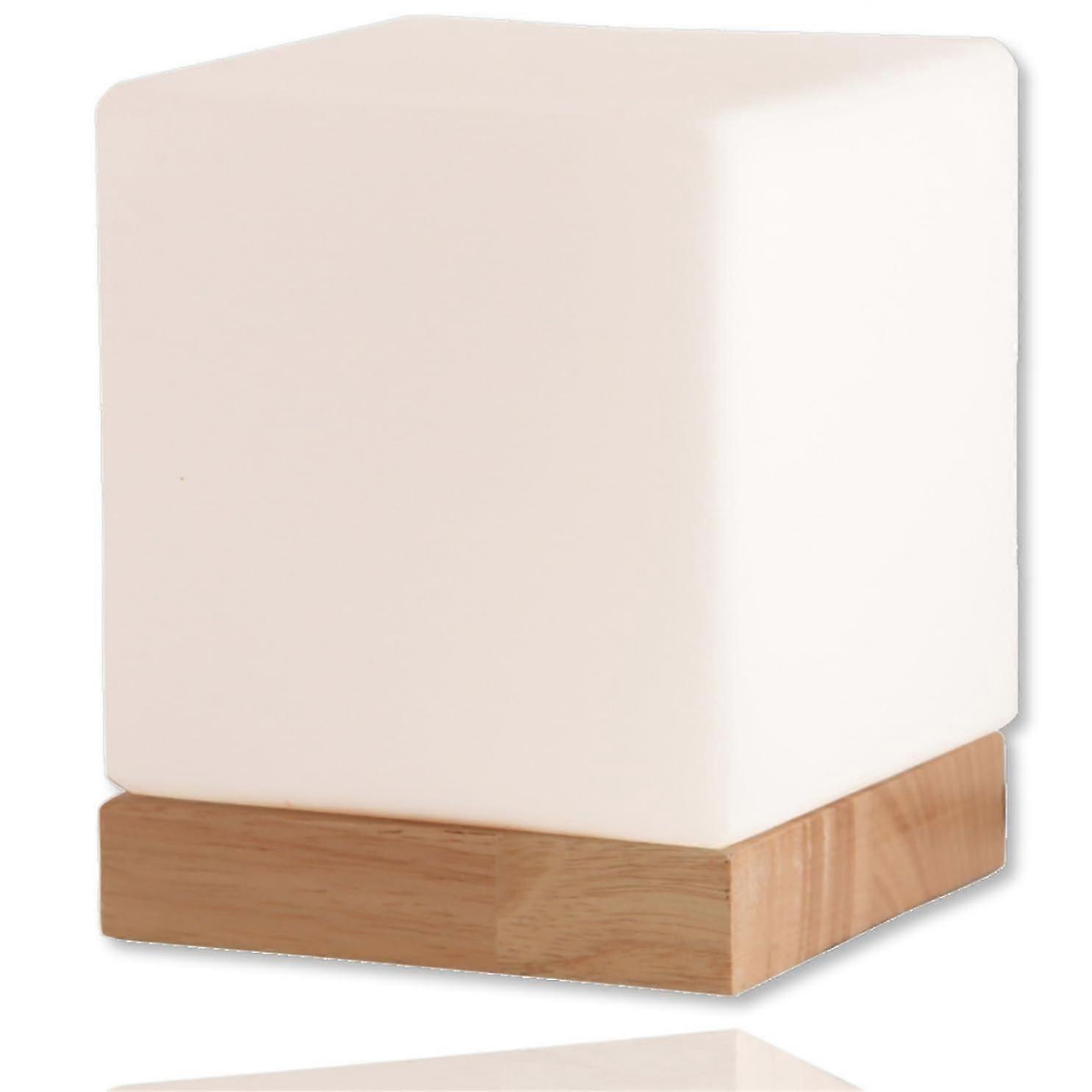 LIGHTACENTS Square Glass Table Lamp, Cube LED Light, 6W 2700K Bulb Hot Lamp