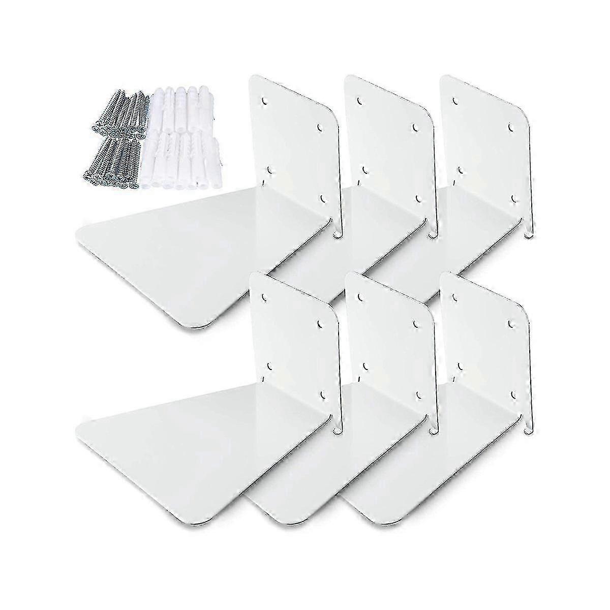 Floating Bookshelf Perforated Design for Wall Mounting Space Saving