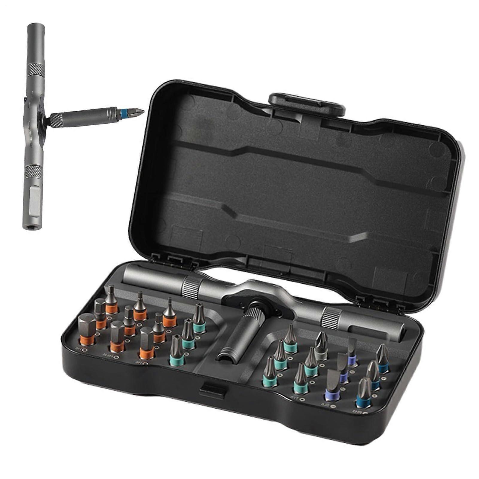 Ratchet Screwdriver Magnetic Screwdriver Set With Bits And THandle For Household Appliances Laptops Automotive