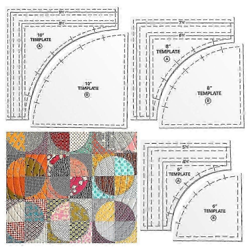 Drunkards-Path Quilting Templates Multipurpose Plastic Sewing Tool for DIY Art Craft