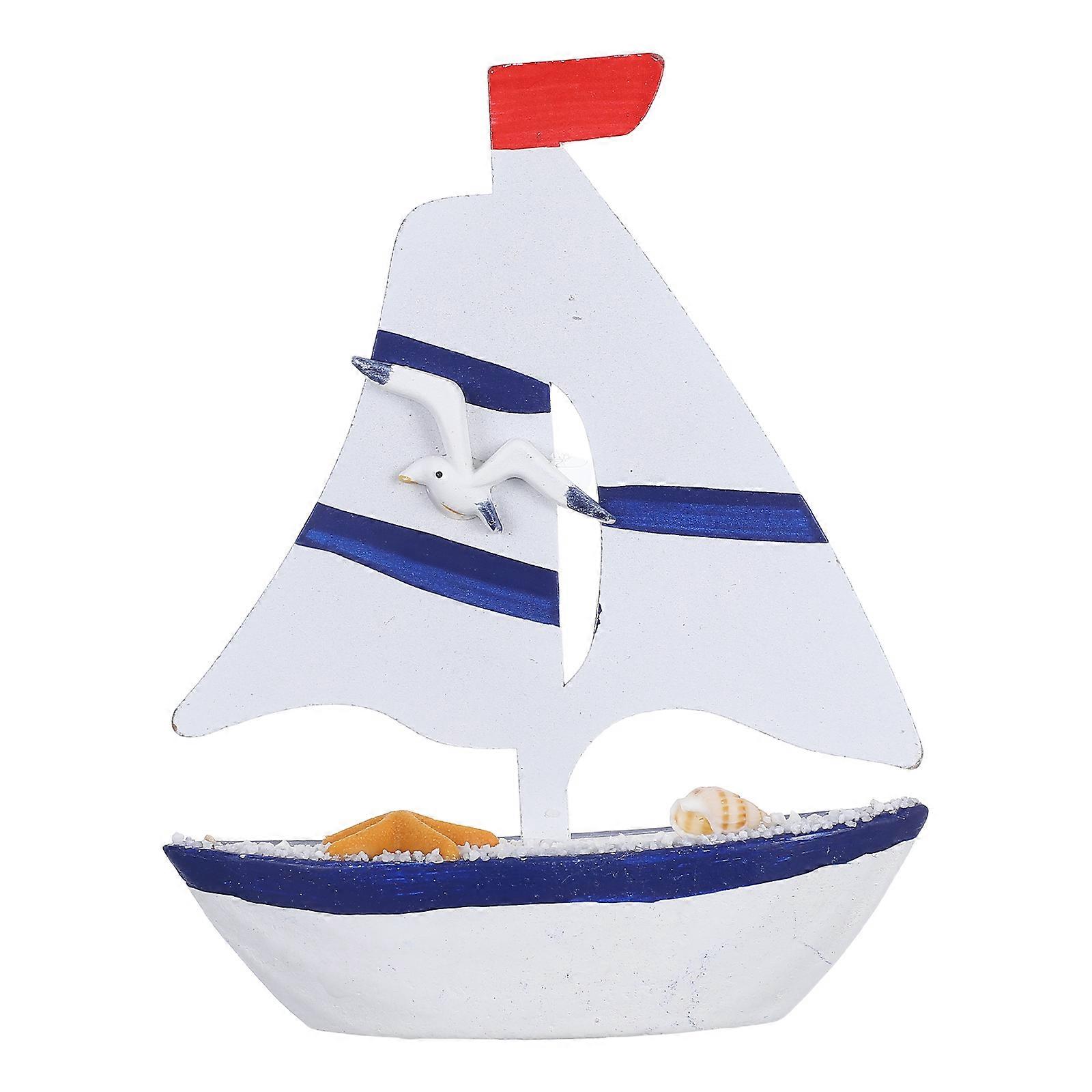 Wood Nautical Boat Ornament Mini Sailboat Model for Decorative Desktop