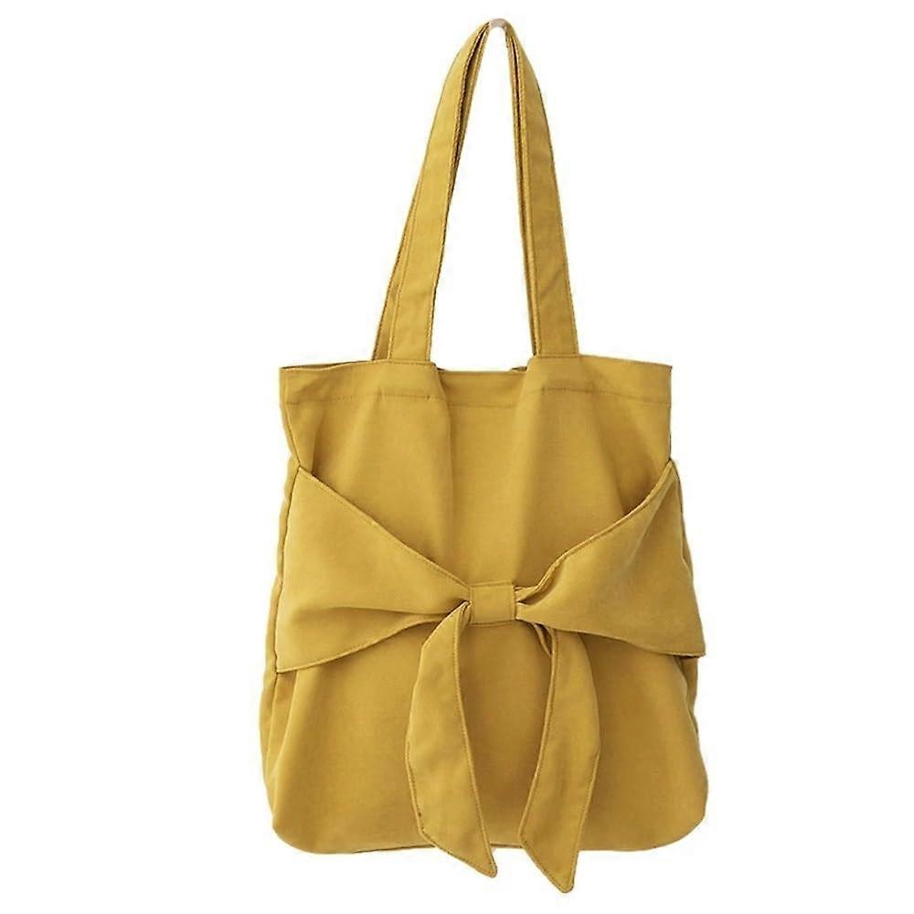 Womens Handbag Bow Accent Canvas Shoulder Bag Single Shoulder For Work Travel Shopping Student Style