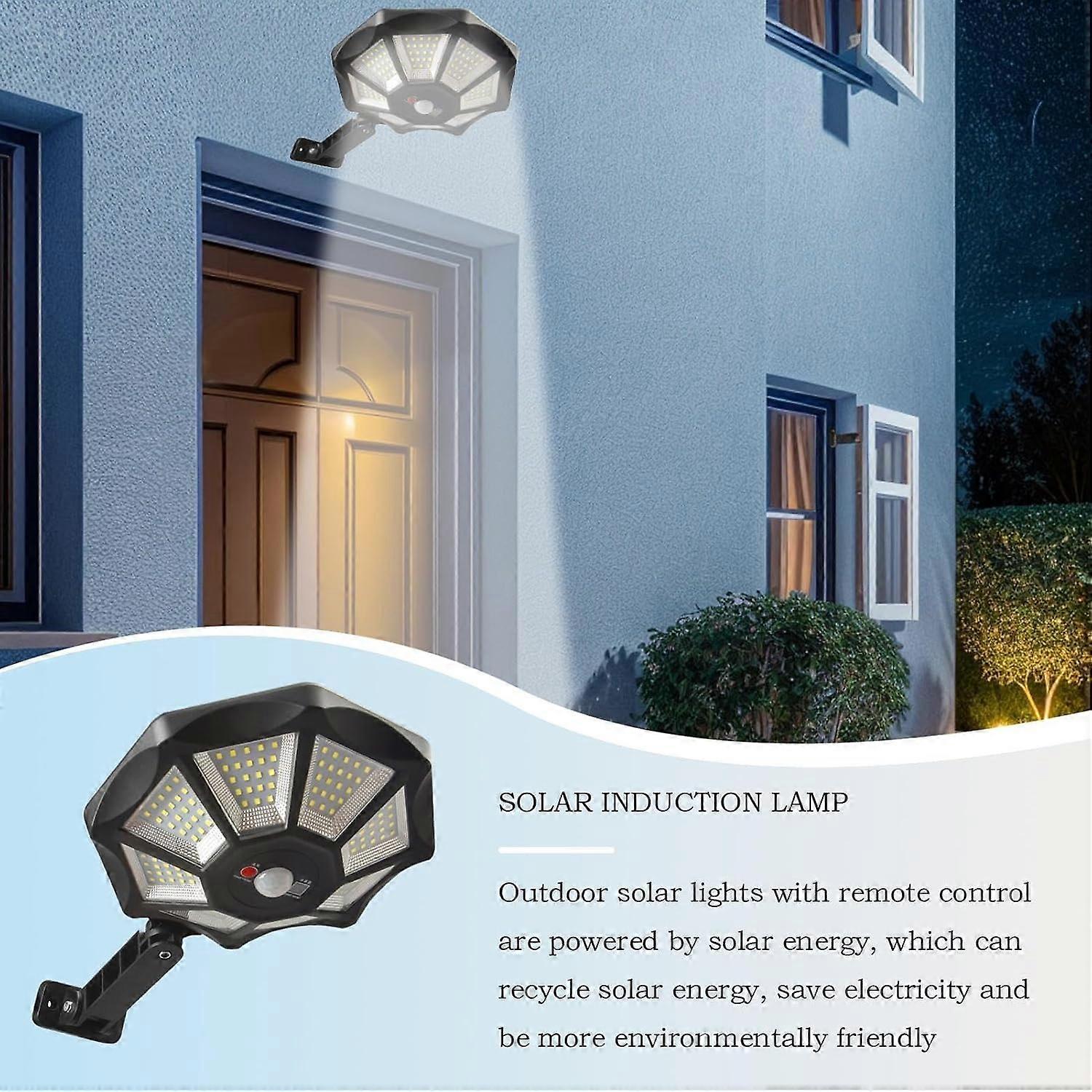 Solar Powered Motion Light IP65 Waterproof Outdoor LED Sensor, 168 LED Array, Remote Control, Driveways And Walkways