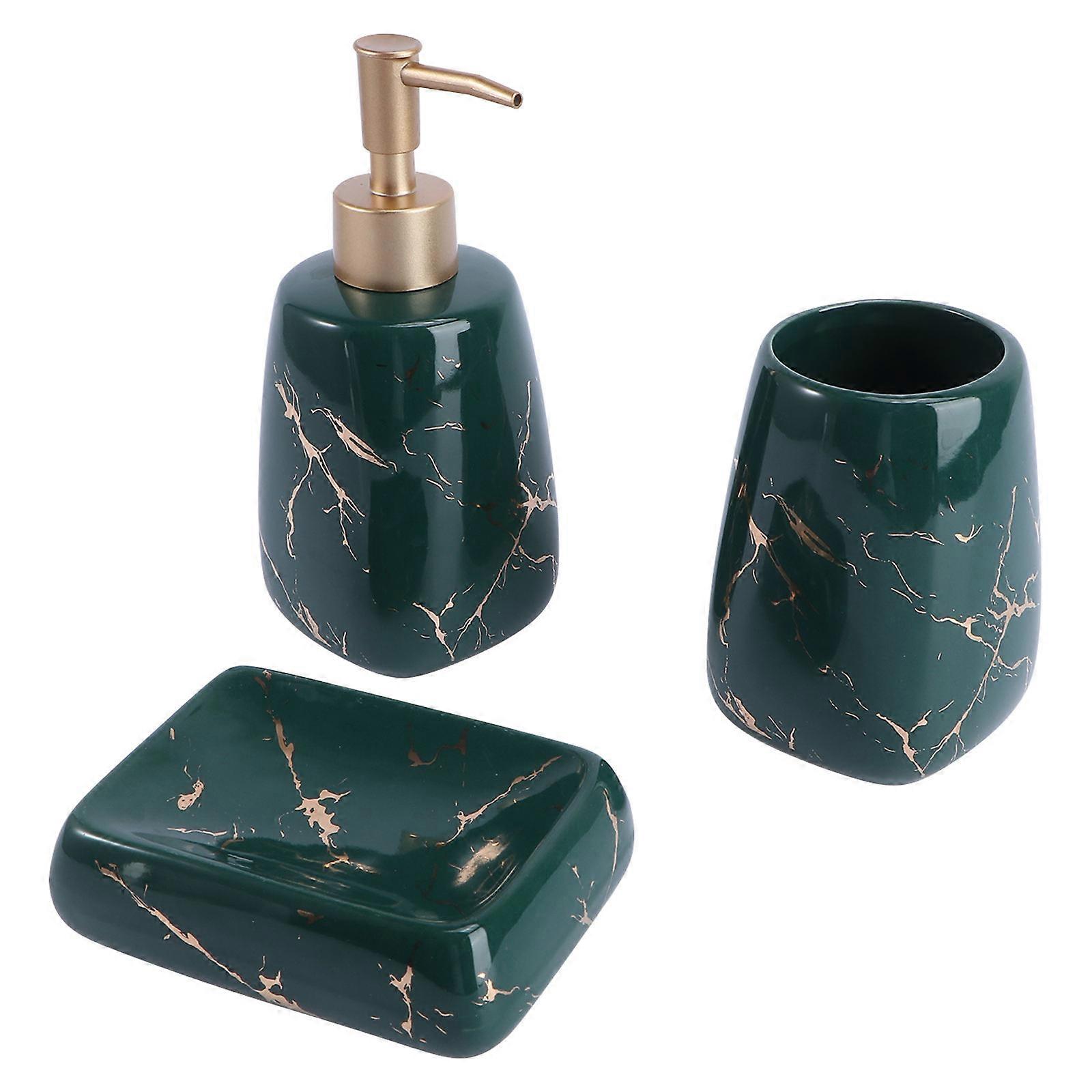 Washing Cup Ceramic Soap Dispenser for Bathroom Use 3Pcs Set