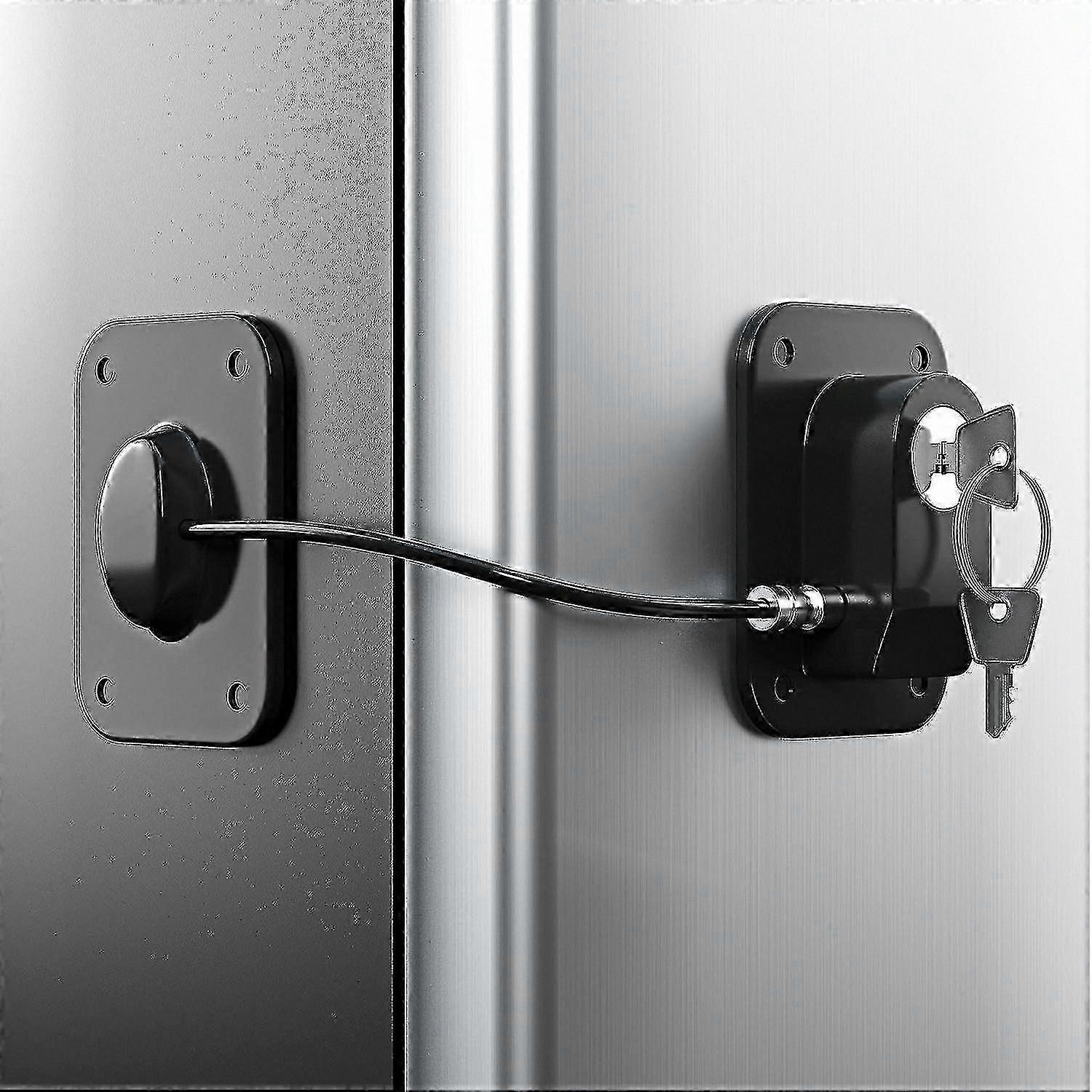 Childproof Refrigerator Lock with Silicone Wire Protection, Easy Install Keyed Fridge Lock, Surface-Friendly Design