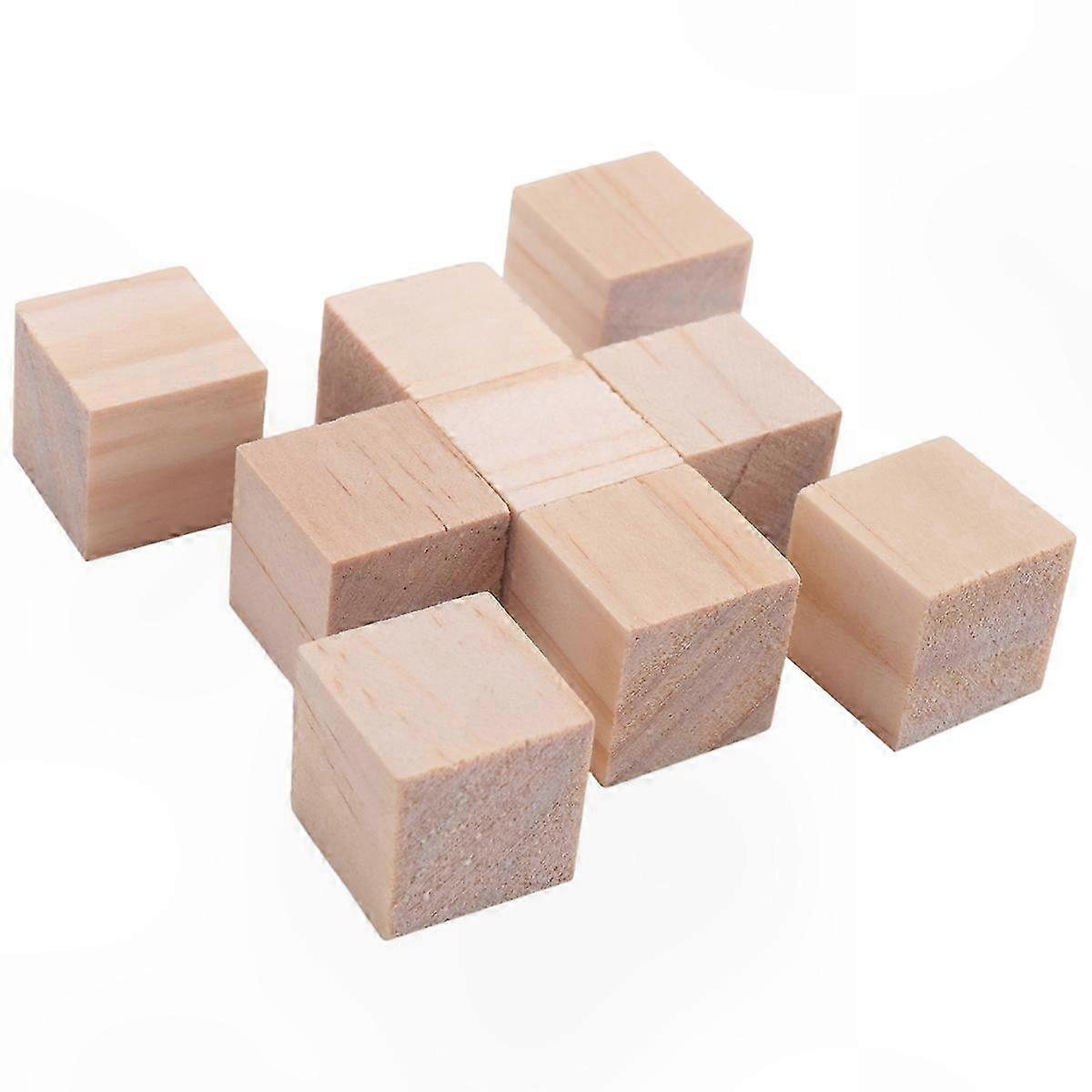 50 Pieces of Square Wooden Tiles for Puzzle Crafting, Art Projects, and DIY Creations