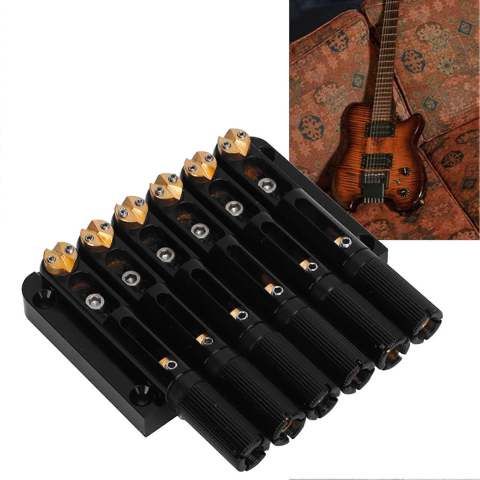 Headless Gitarrenbrücke 6-saiter Kupfer schwarz für E-Gitarren