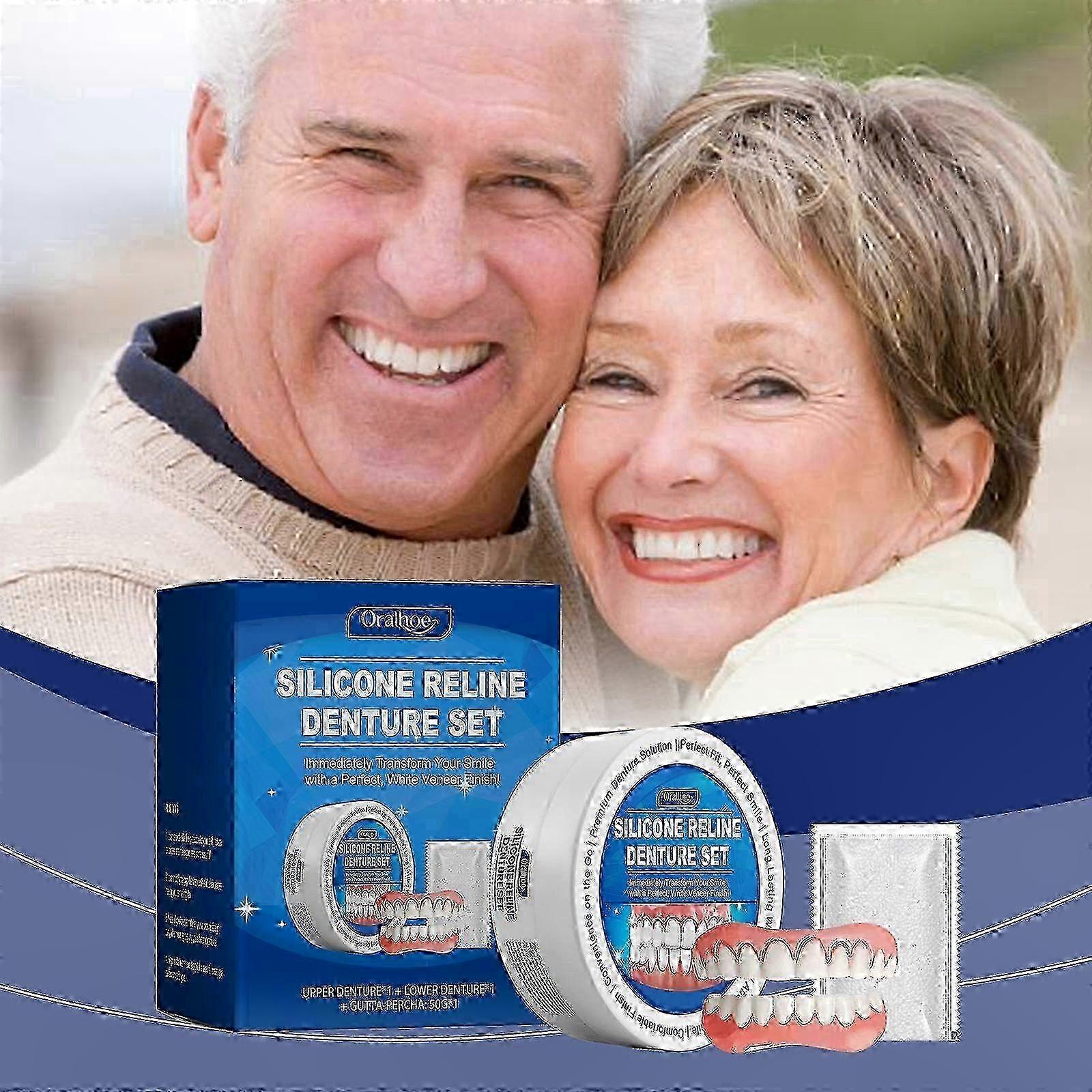 Soft Denture Reline Kit, Thermoplastic Silicone Adhesive for Men & Women, Comfortable Dental Solution