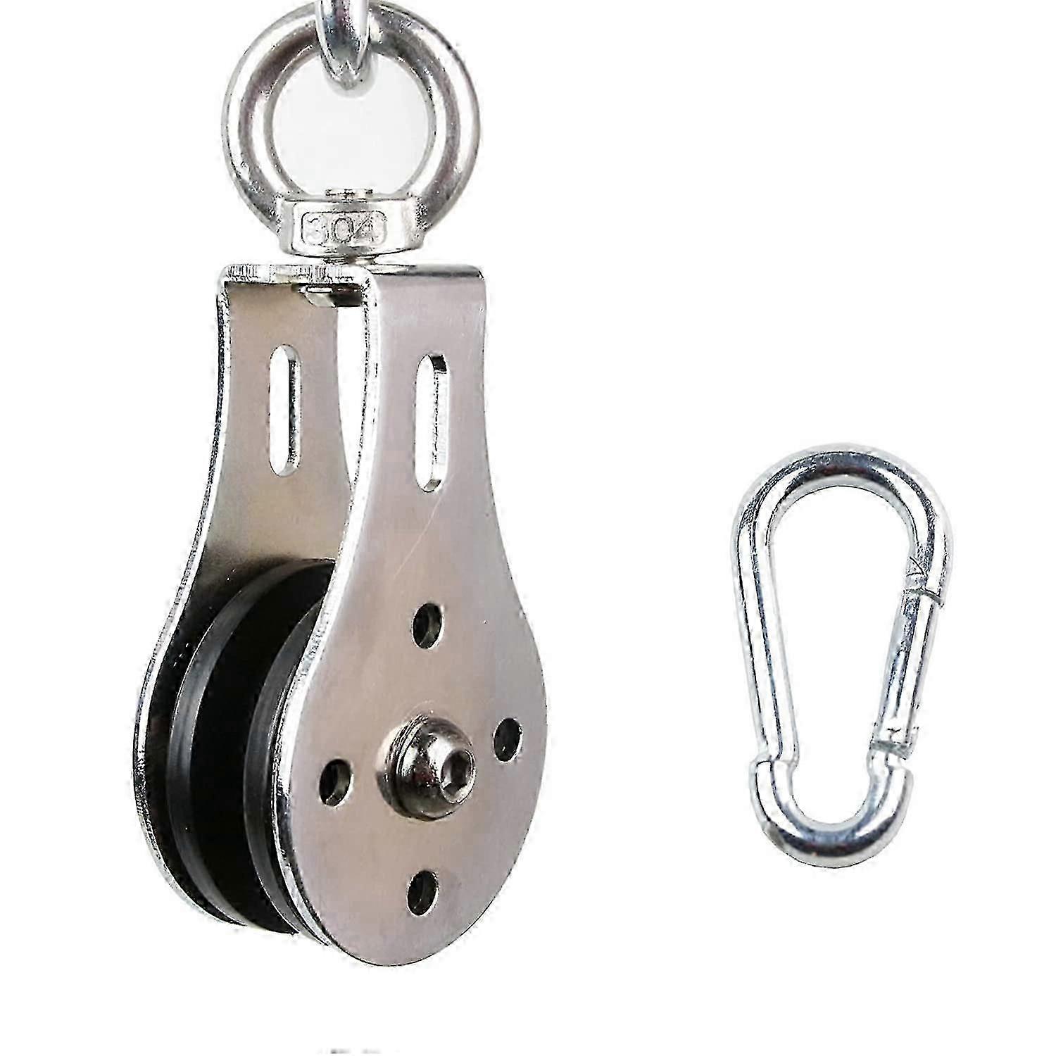 Stainless Steel Small Pulley Block with 360 Degree Rotation and Silent Operation for Mechanical Loads, Suitable for Various Brands, Silver C