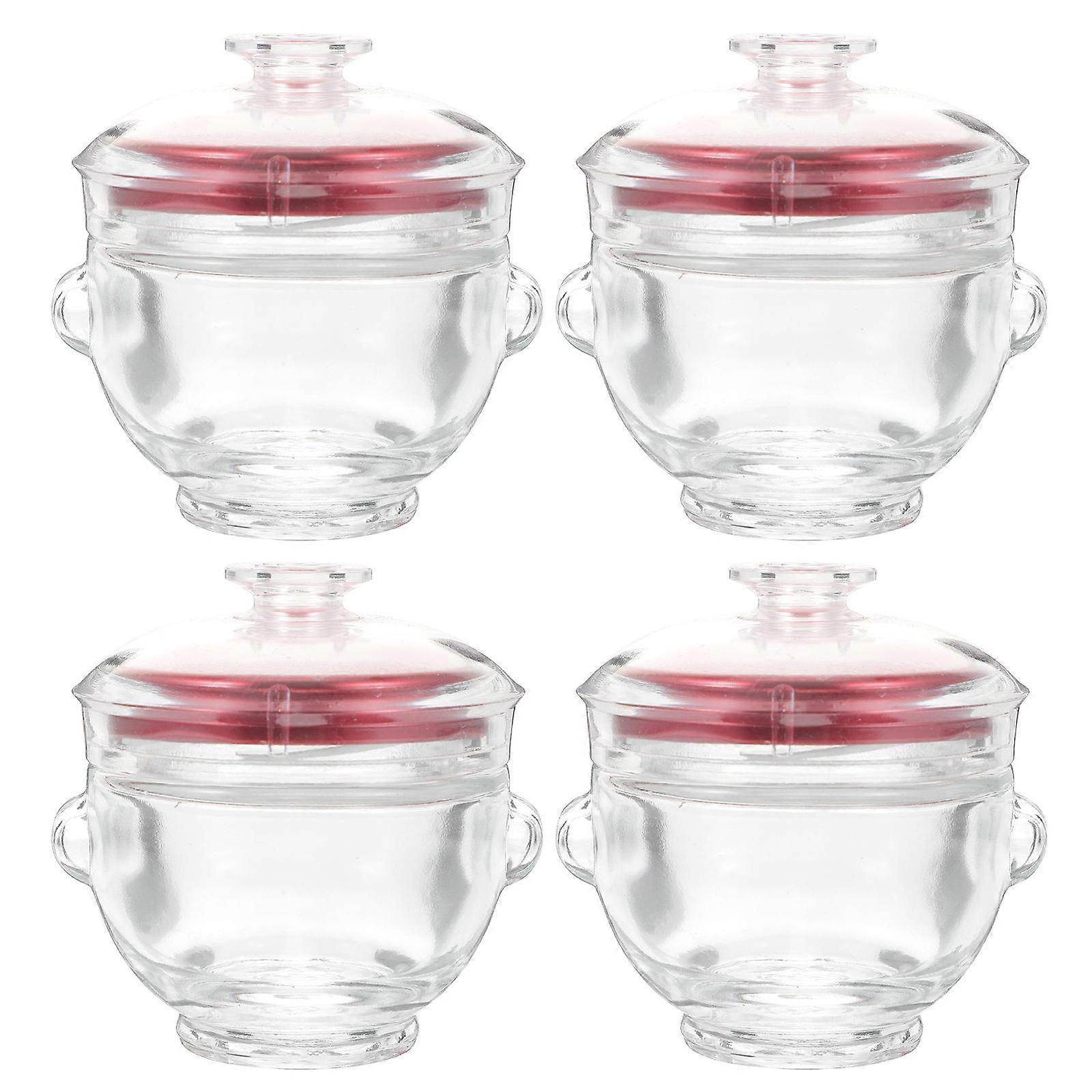 Glass Jar Cubilose Bottle for Storage Use 4Pcs Household Sealed Glass Bottles