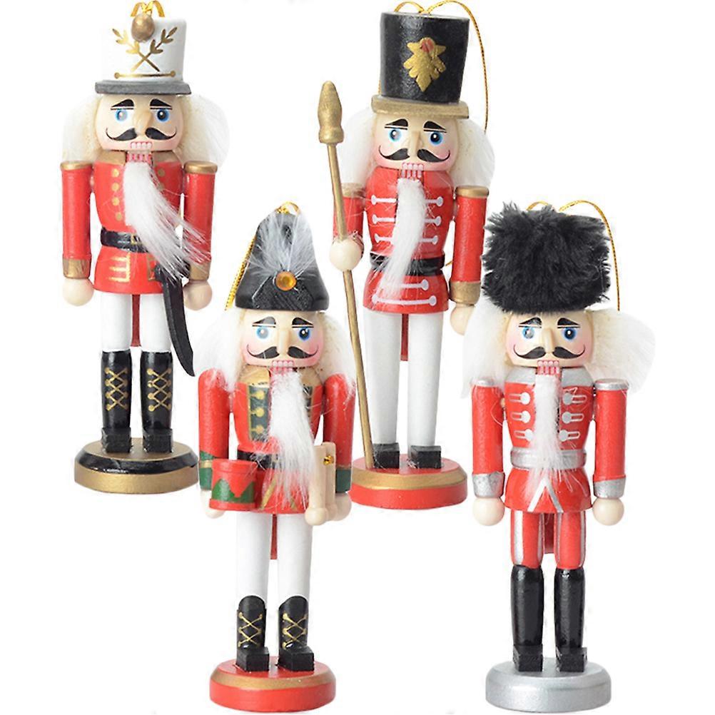 Holiday Decoration Nutcracker Wooden Figure 12Pcs Assorted Color