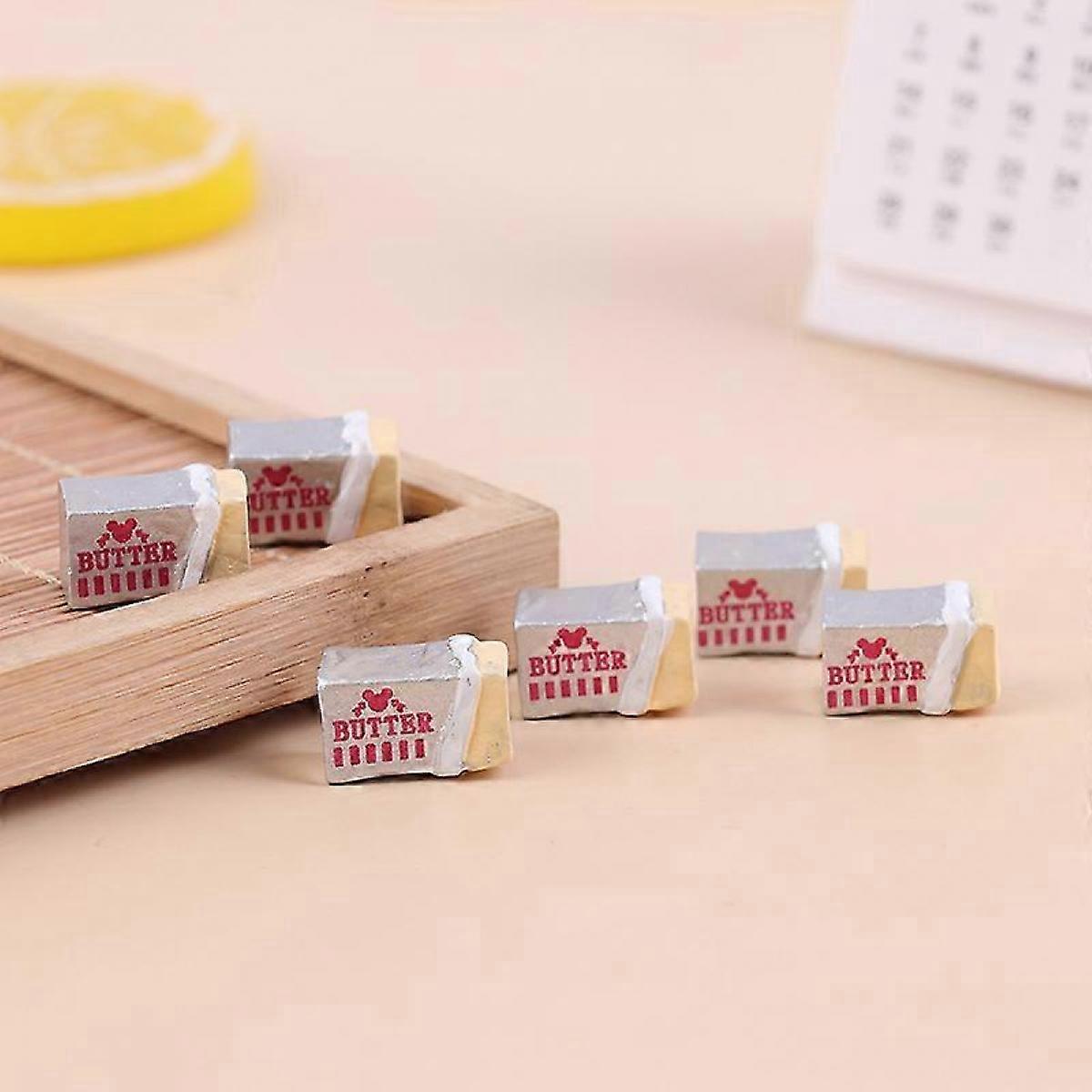 6pcs Simulation Butter Miniature Pretend Play Kitchen DIY Brea