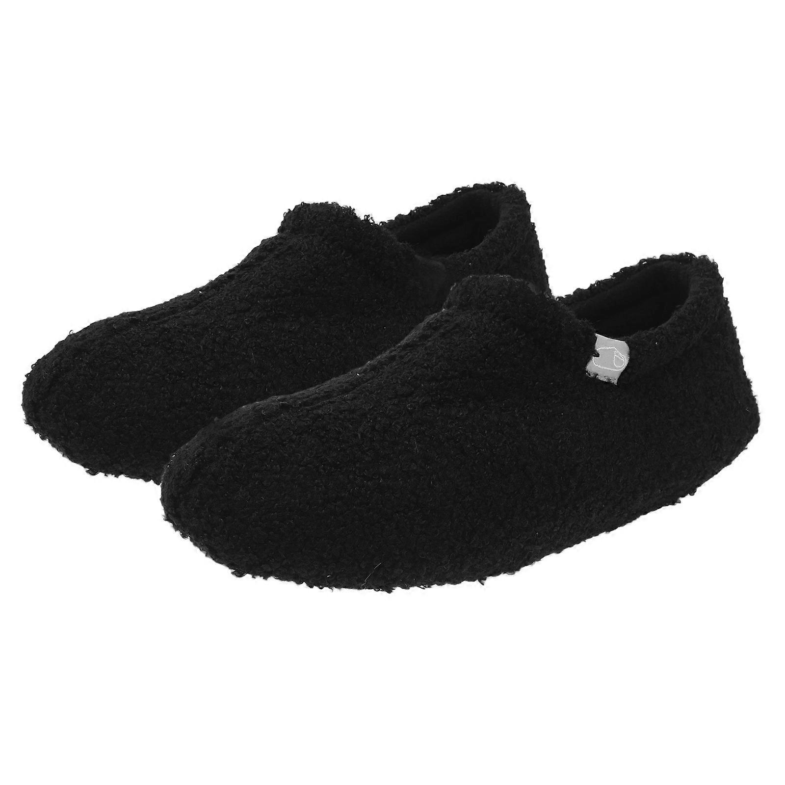 House Slippers for Men Plush Warm Shoes with Closed Toe Design 4Pairs