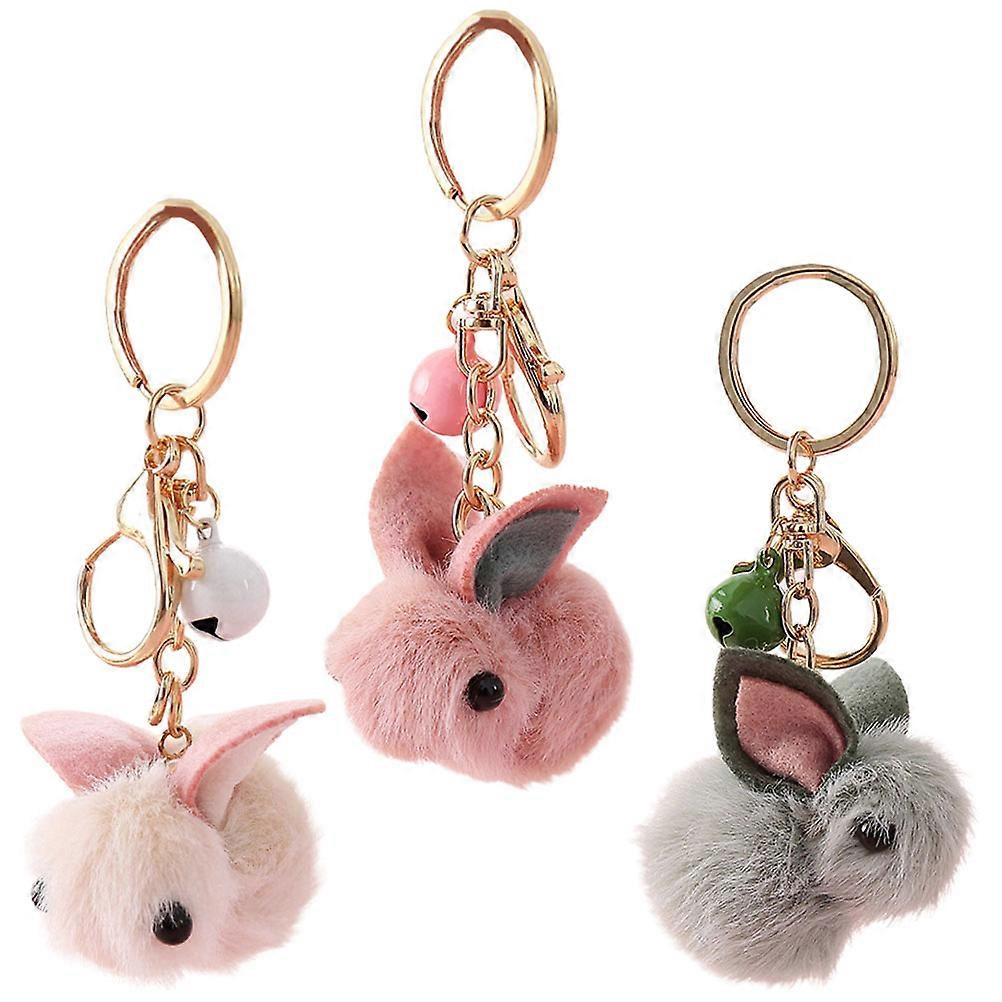 15 Pcs Rabbit Keyring Backpack Keychains For Kids Assorted Color Cartoon Pendant