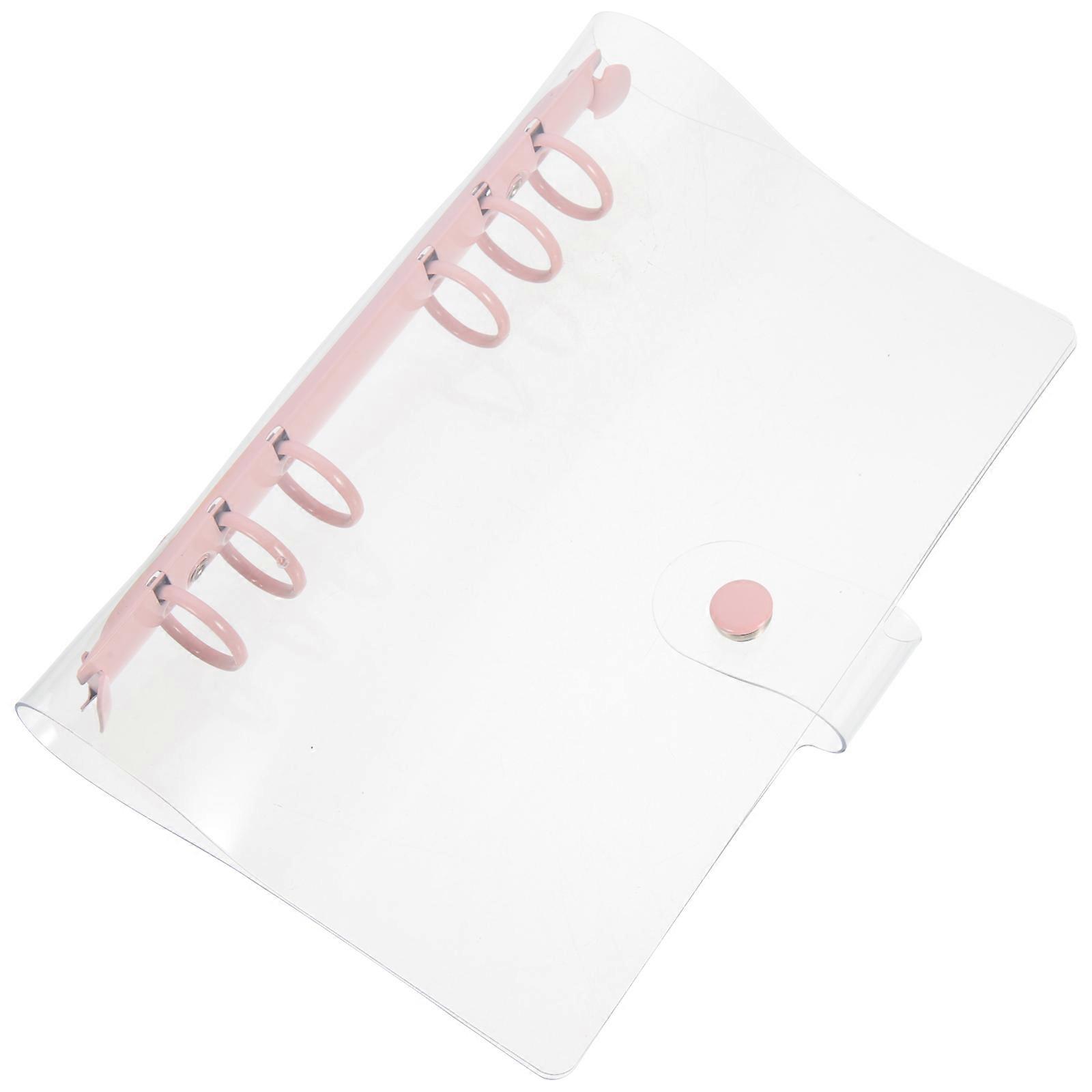 Clear A6 Binder for Storage Use 5Pcs Transparent Notebook Cover Pink