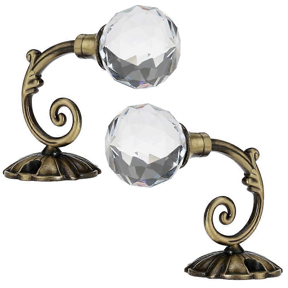 Crystal Holdbacks Vintage Hooks for Hanging Curtain 3Pcs Pair