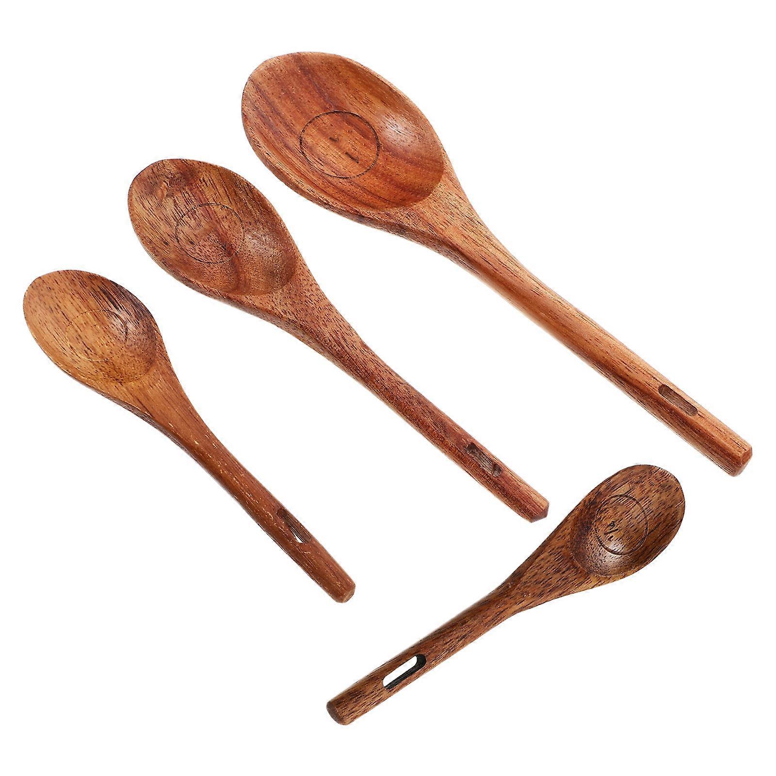 Coffee Measuring Spoons Set Wood Scoops for Precise Baking 4Pcs
