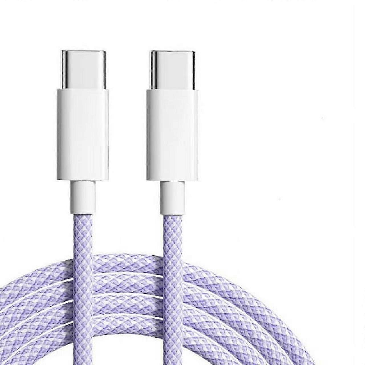 USB C to USB C Braided Charging Cable 60W, Fast Charger Cord Compatible with iPhone 15/15 Pro/Pro Max/Plus, iPad Pro, Air 5, Samsung Galaxy S23/S22,