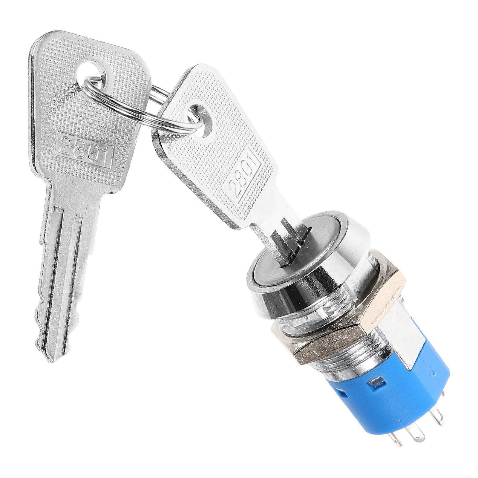 Key Rotary Lock 19mm Suitable For Fire Control Panels With Self-resetting Function 3Pcs Durable Stainless Steel