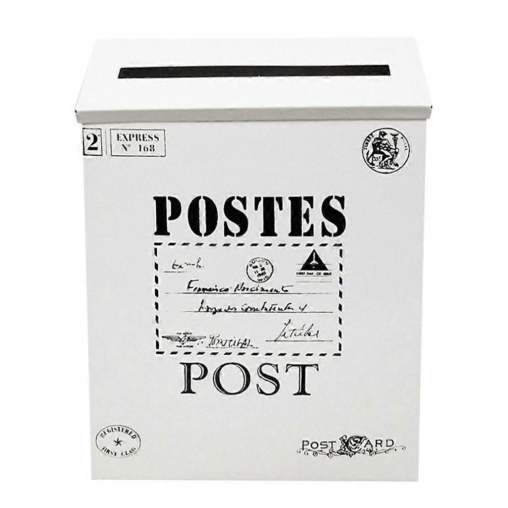 Vintage Galvanized Mailbox Letterbox Postbox Newspaper Holder Box Blue