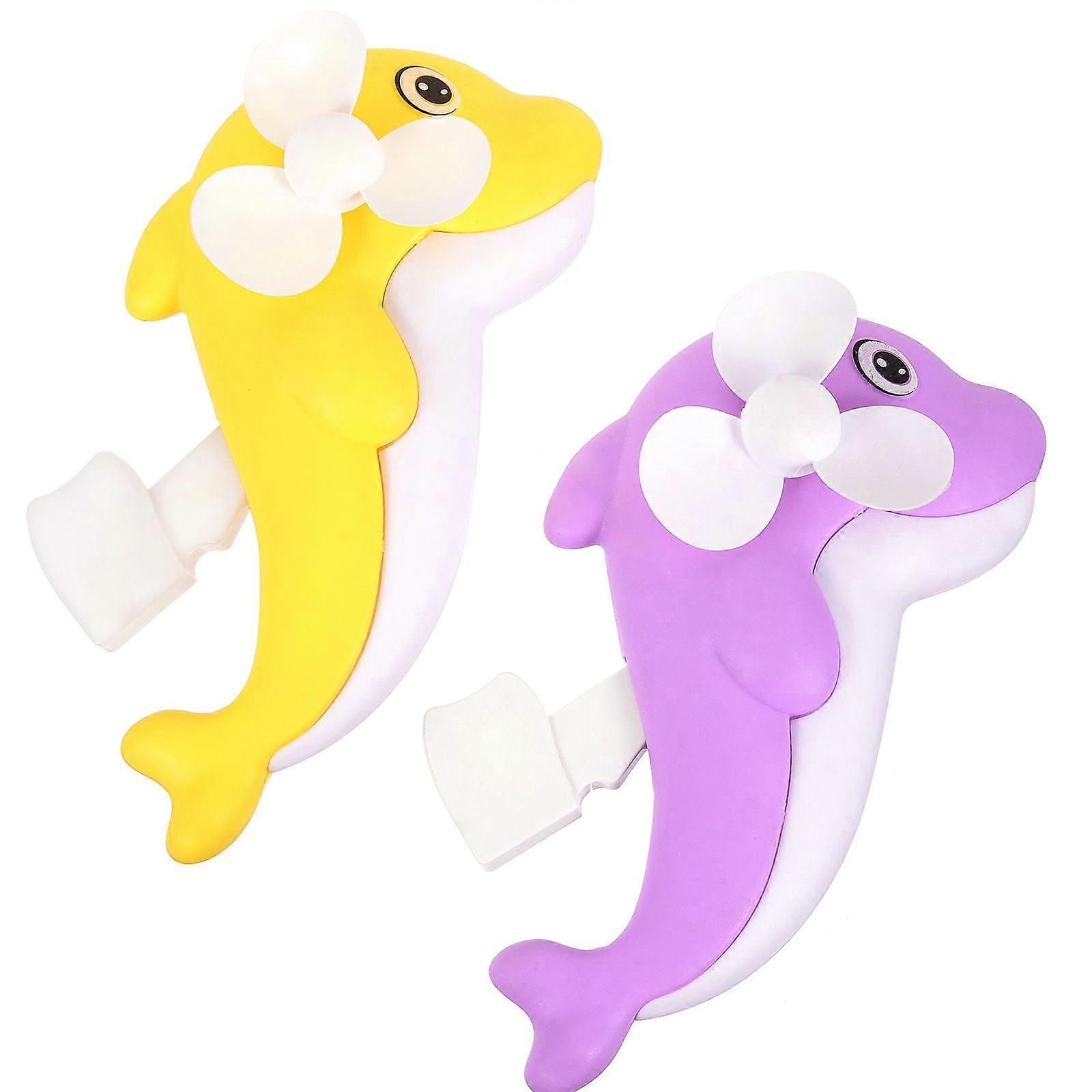 Dolphin Shape Mini Fan Hand Press Fan for Kids 6Pcs Assorted Colors