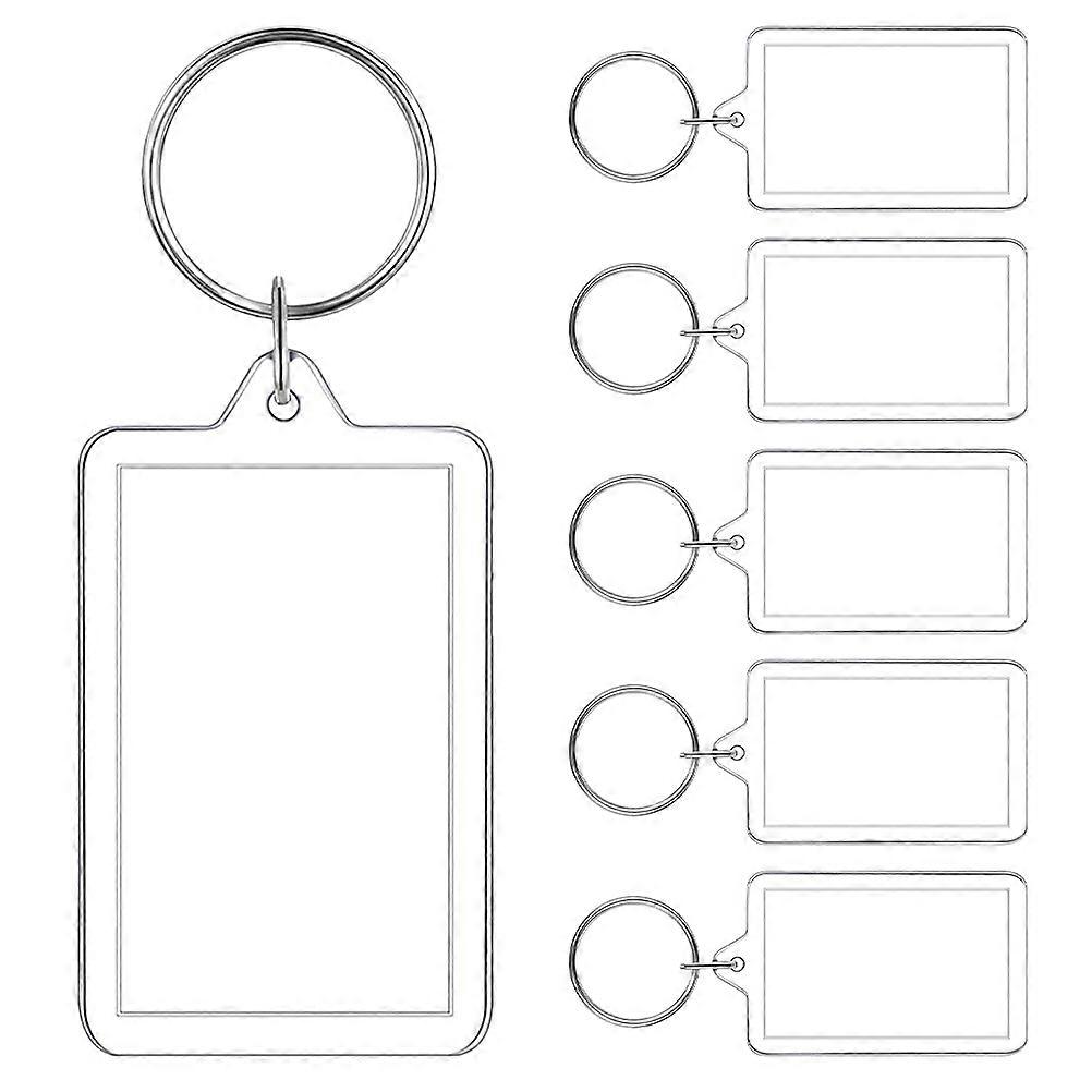Photo Frame Keychain Acrylic Mini for Keys 18Pcs Transparent Set