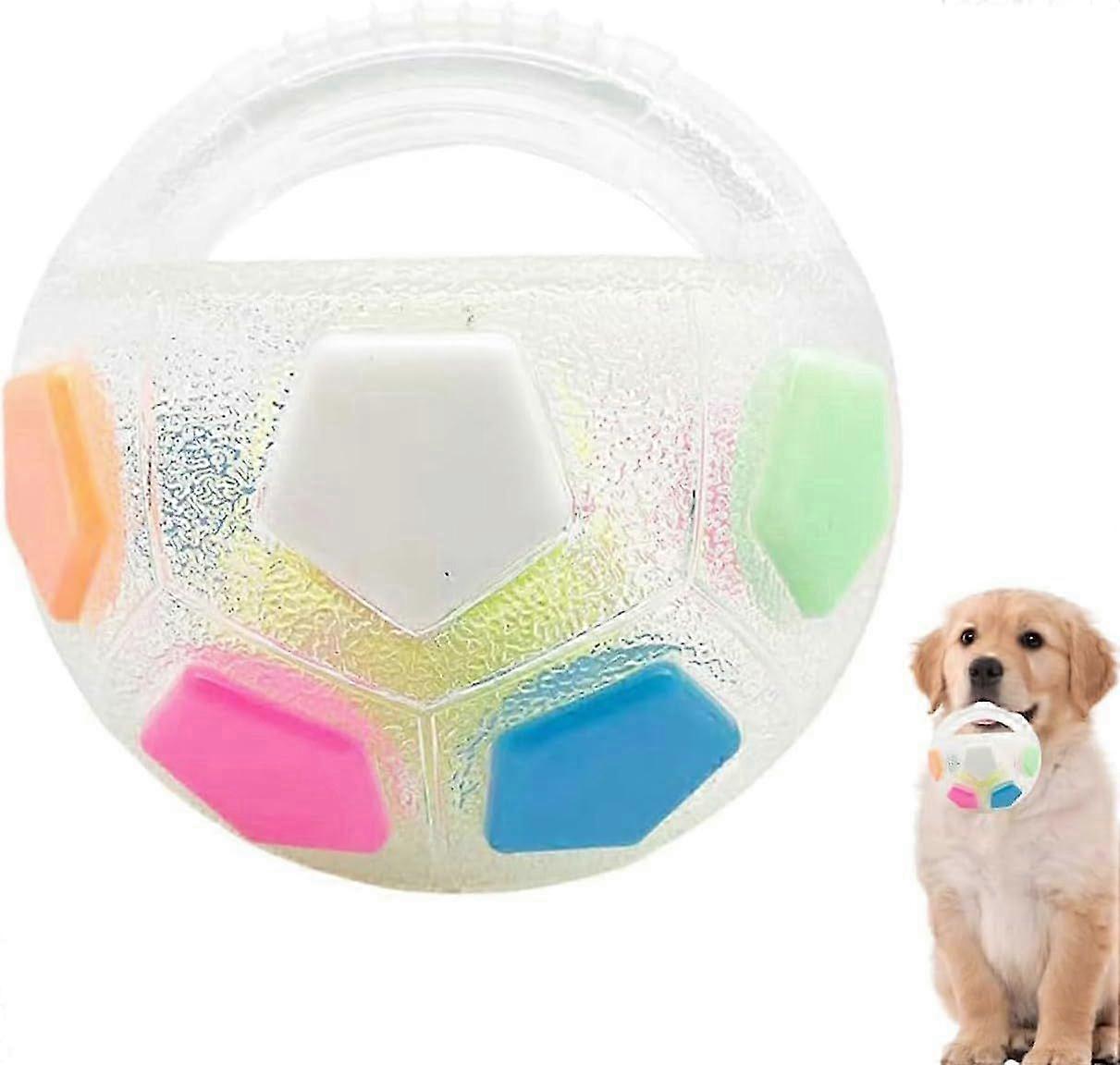 The Mellow Dog Calming Ball, Dog Ball with Handle, Interactive Dog Toy, Durable Dog Toy with Squeaker, Dog Football Toy for Medium Large Dogs, Indestr