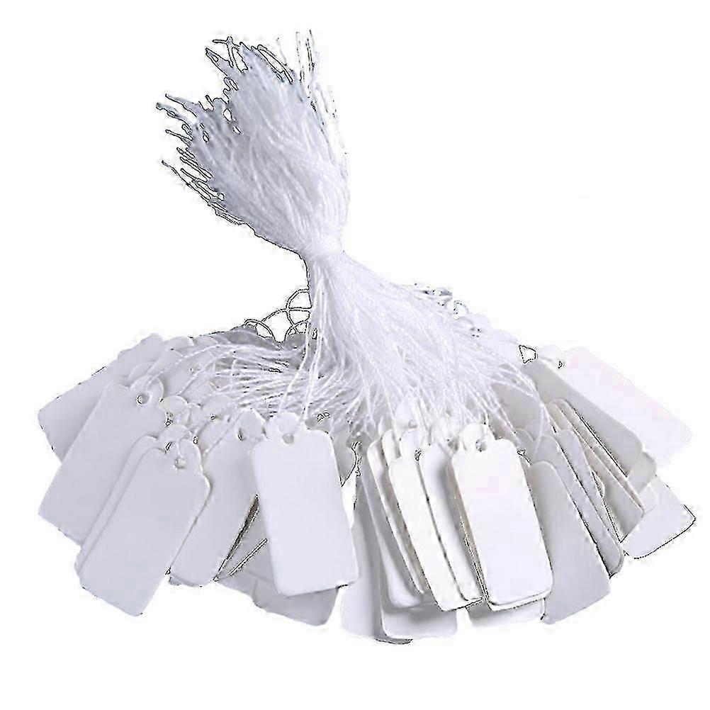 1000pcs White Marking Tags Price Tags Price Labels Display Tags with Hanging String for Product Jewelry Clothing