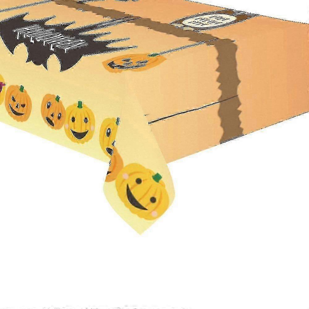 Para Feliz Dia das Bruxas Conjunto de Toalha de Mesa com Rosto de Abóbora Laranja 150x260 Cm Presentes de Halloween Capa de Mesa com Glitter para Decoração de Festa