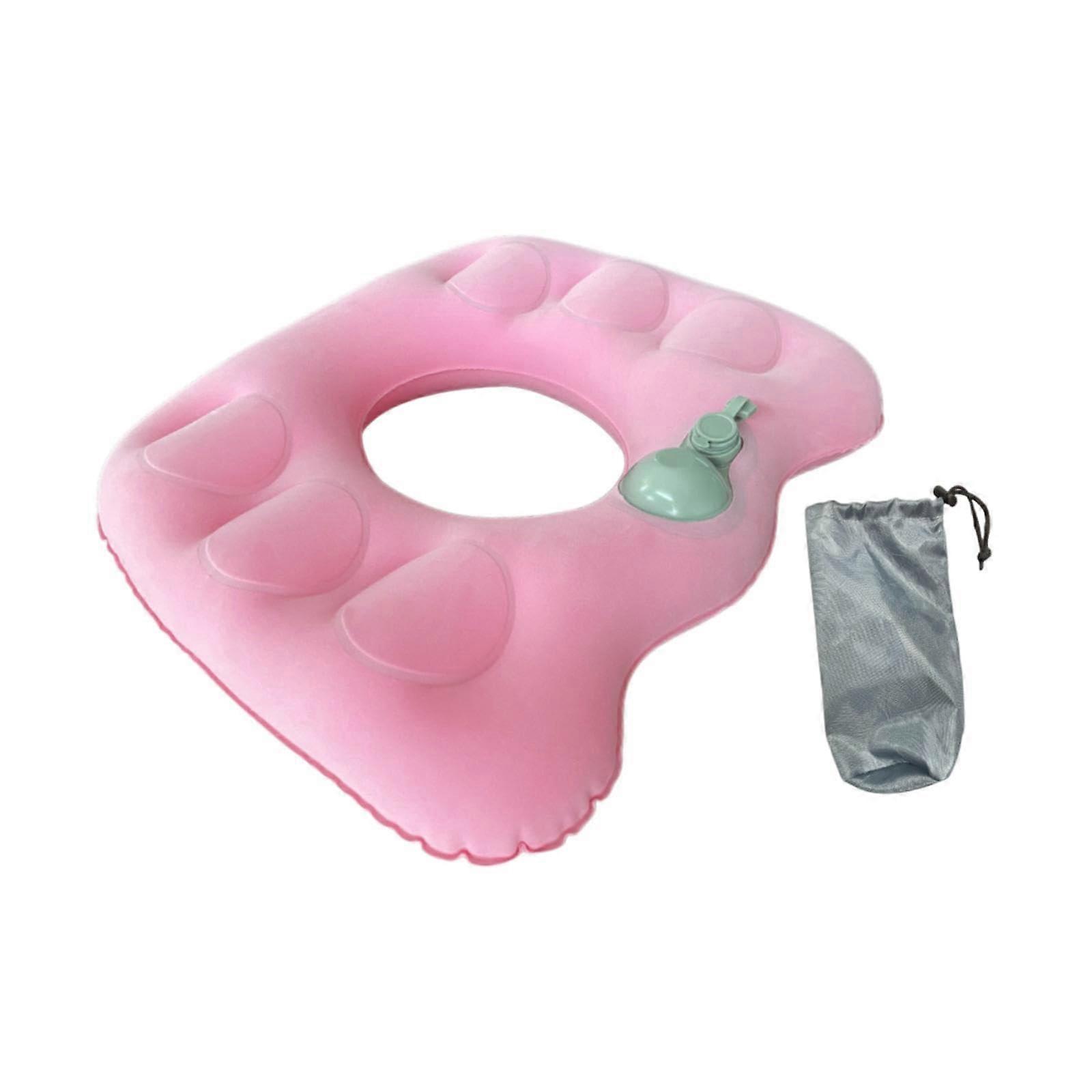 Inflatable Donut Pillow Donut Cushion For Car Home Office Use Breathable Soft Seat Cushion Hemorrhoid Pink