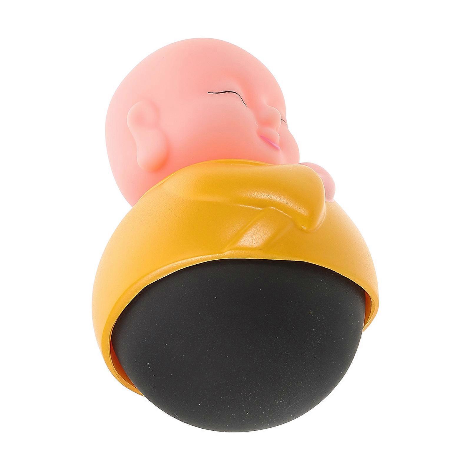 Mini figurines décoratives de table en forme de moine jaune, lot de 3 pièces