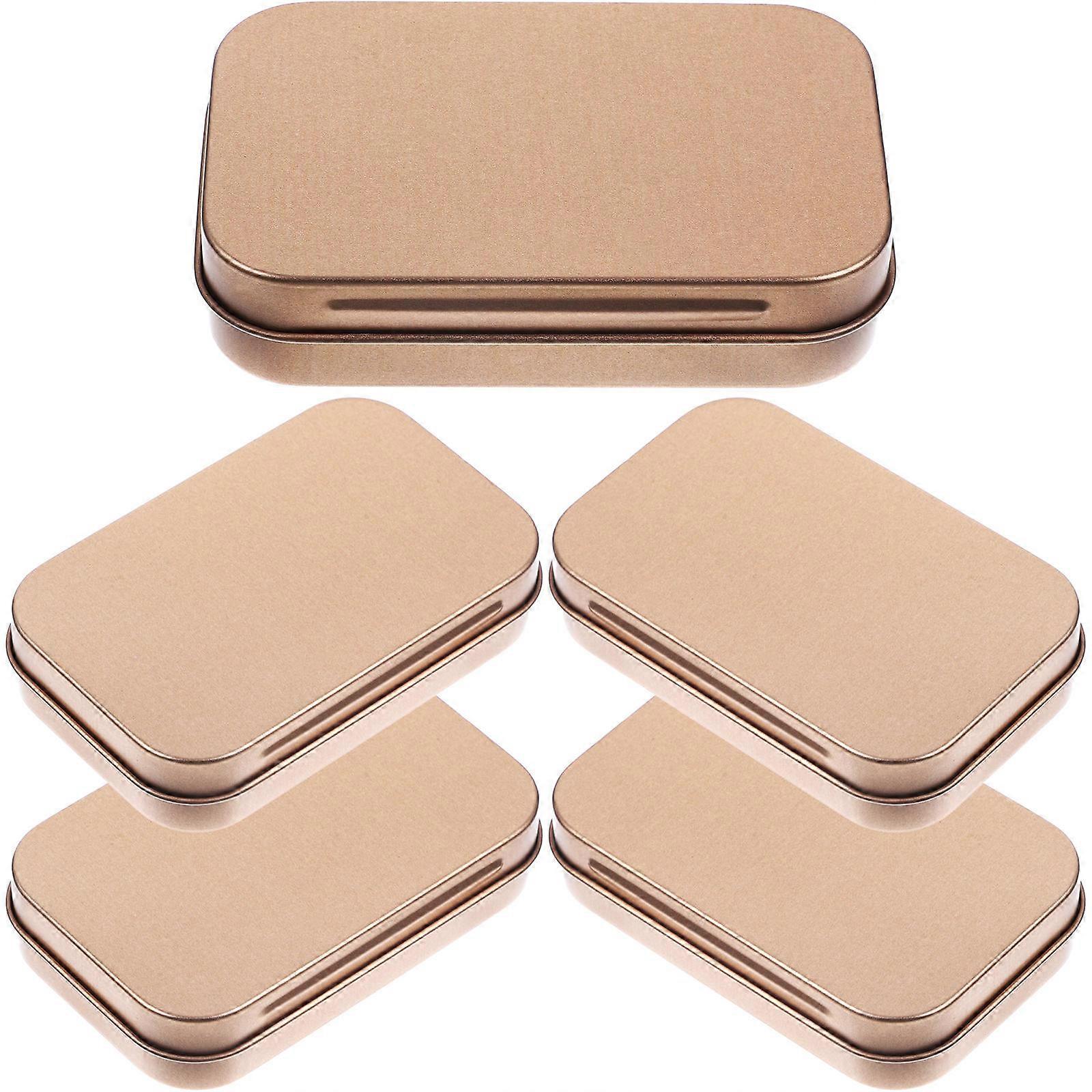 Metal Hinged Tin Box for Storage 25Pcs Rose Gold Small Storage Containers