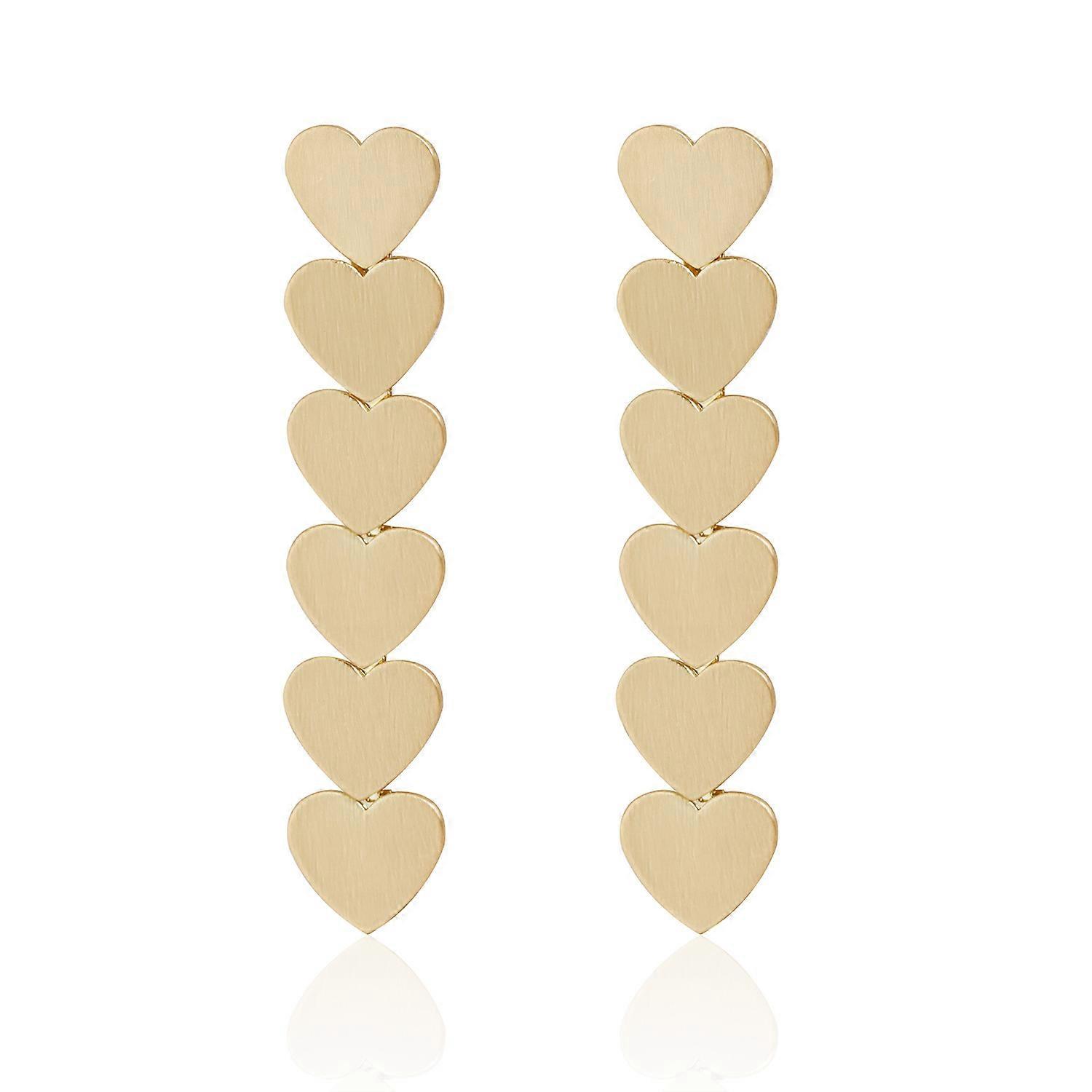 Earrings, Brushed Sequin Geometric Heart Elegant Ins Minimalist Style