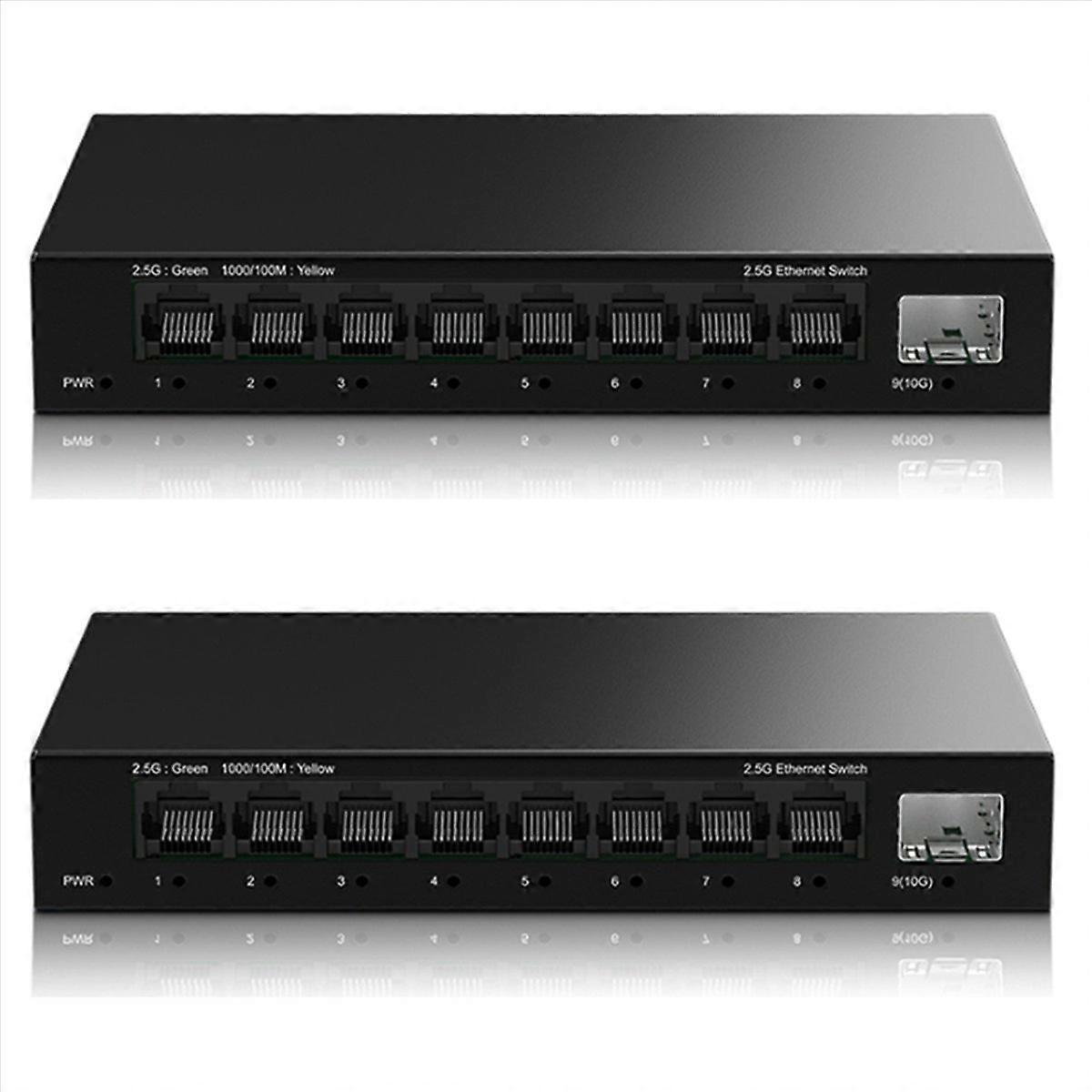 2X 2.5Gb 8 Port Network Switch 2.5Gbps Unmanaged Ethernet Switch with 10Gb SFP+ Slot Home Lab Small