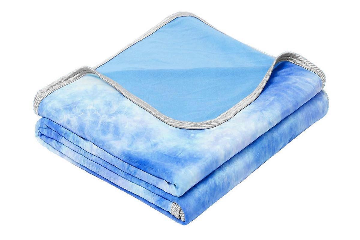 Cooling Blanket for Summer Lightweight Cold Throw for Hot Sleepers-Blue