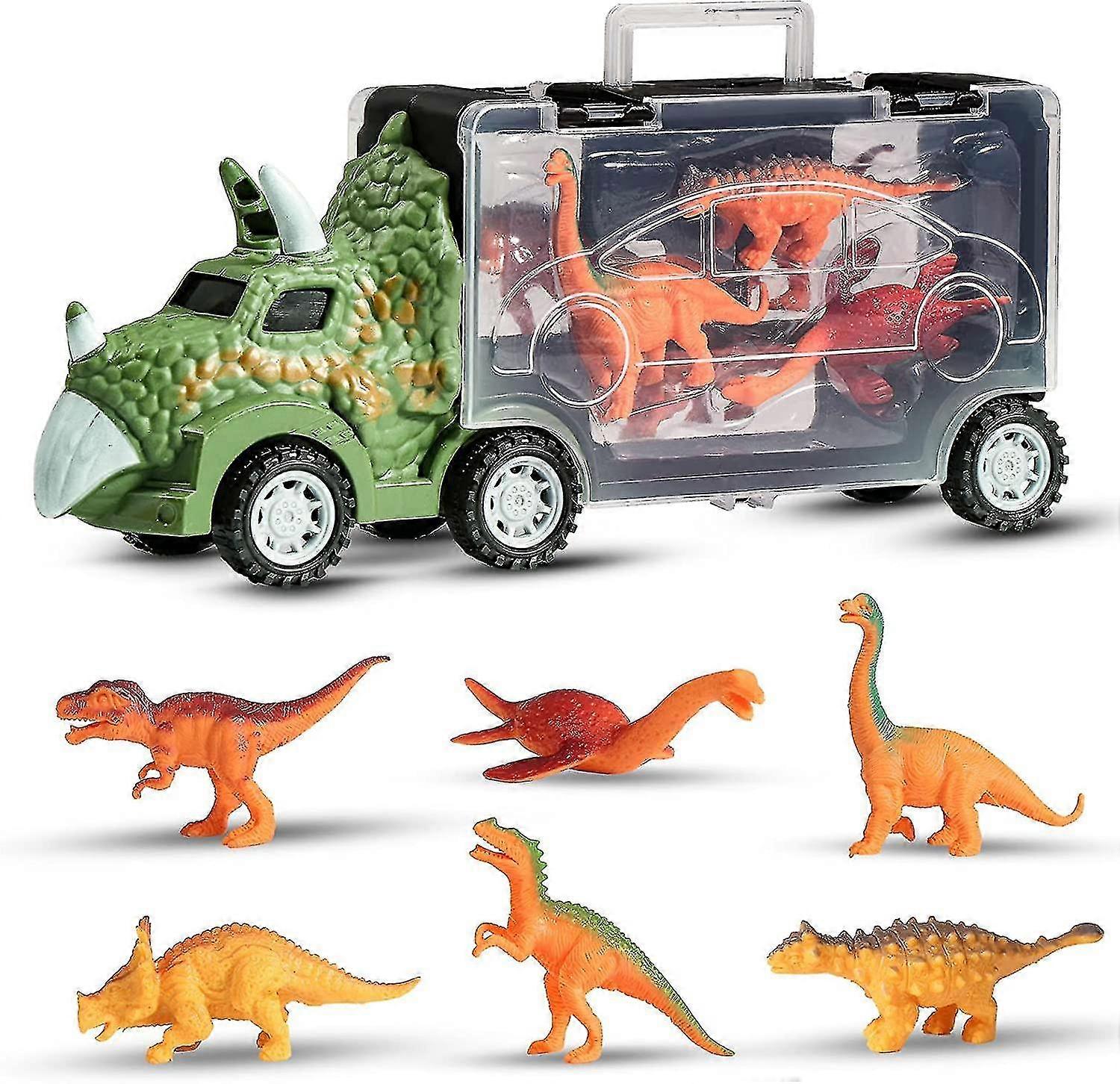 Dinosaur Toy, Children's Car, Random 3 Small Dinosaurs, Girl And Child, Dinosaur Toy For 3 Year Old Boy (green)