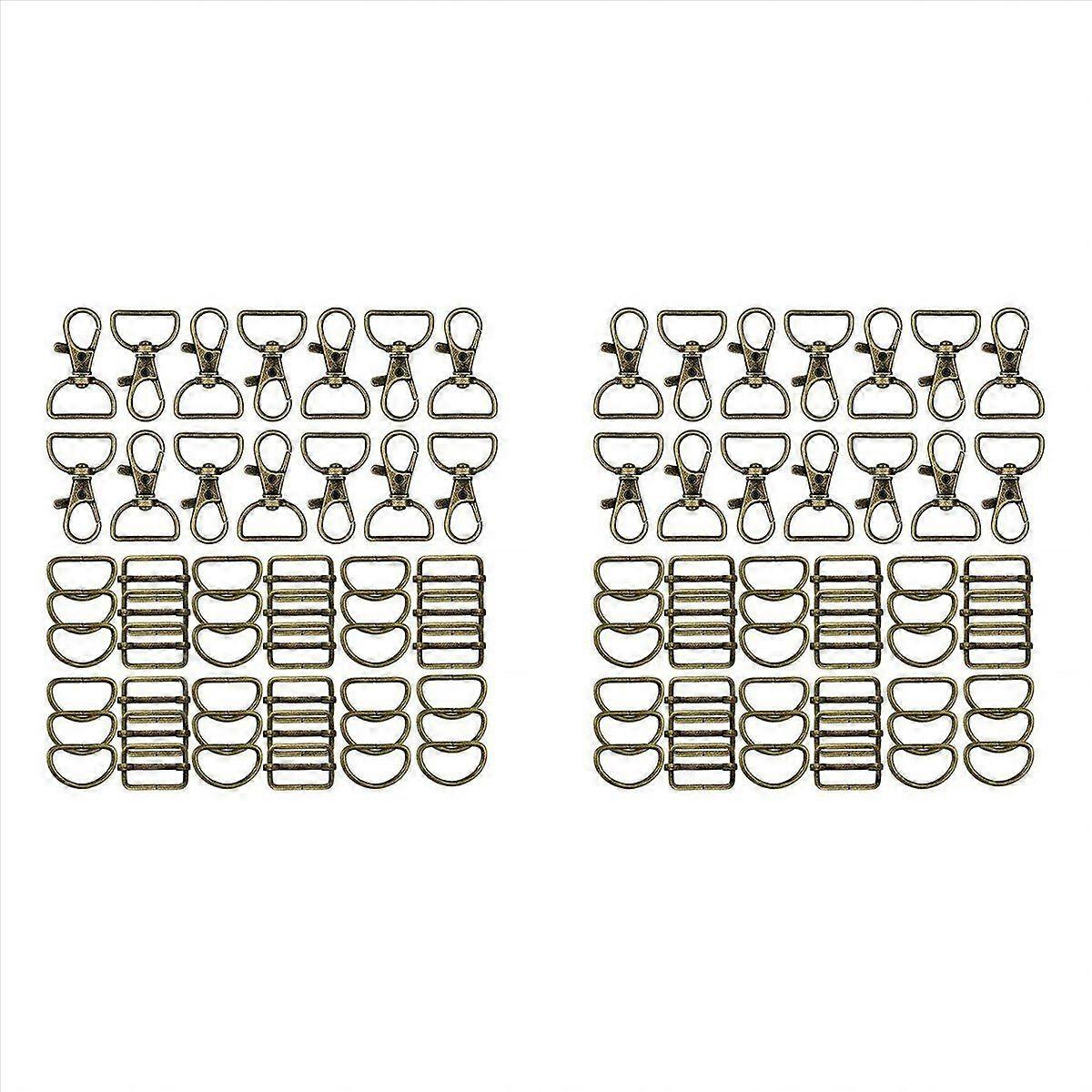 56Pcs Keychain Hooks with D Rings Set Purse Hardware for Bag Making