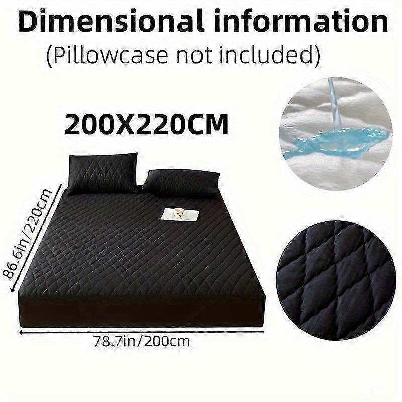 25-26 1pc Soft Waterproof Mattress Protector - Fitted Sheet Design, Solid Color, for Bedroom & Guest Room, compatible with standard beds