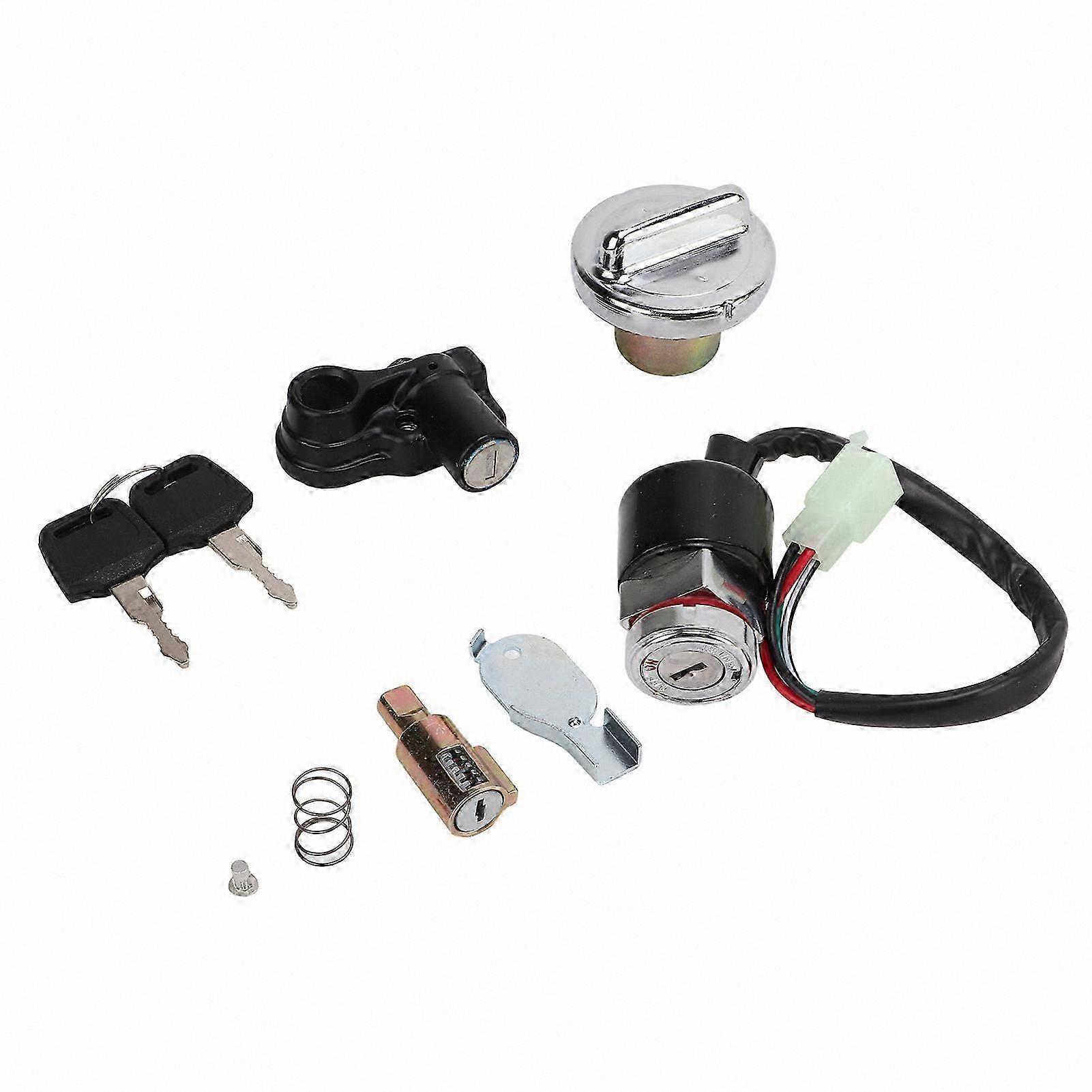 Key Replacement Kit for 50cc 125cc Scooters - Includes Ignition Switch, Gas Cap, Cover, and Helmet Lock