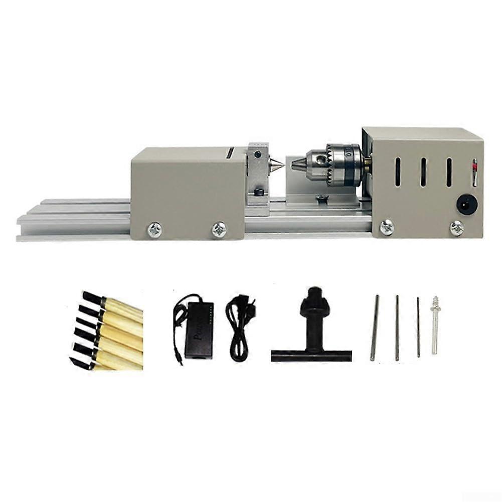 Mini Wood Lathe Benchtop 6Inch Swing Variable Speed For Turning And Engraving Durable Steel Frame