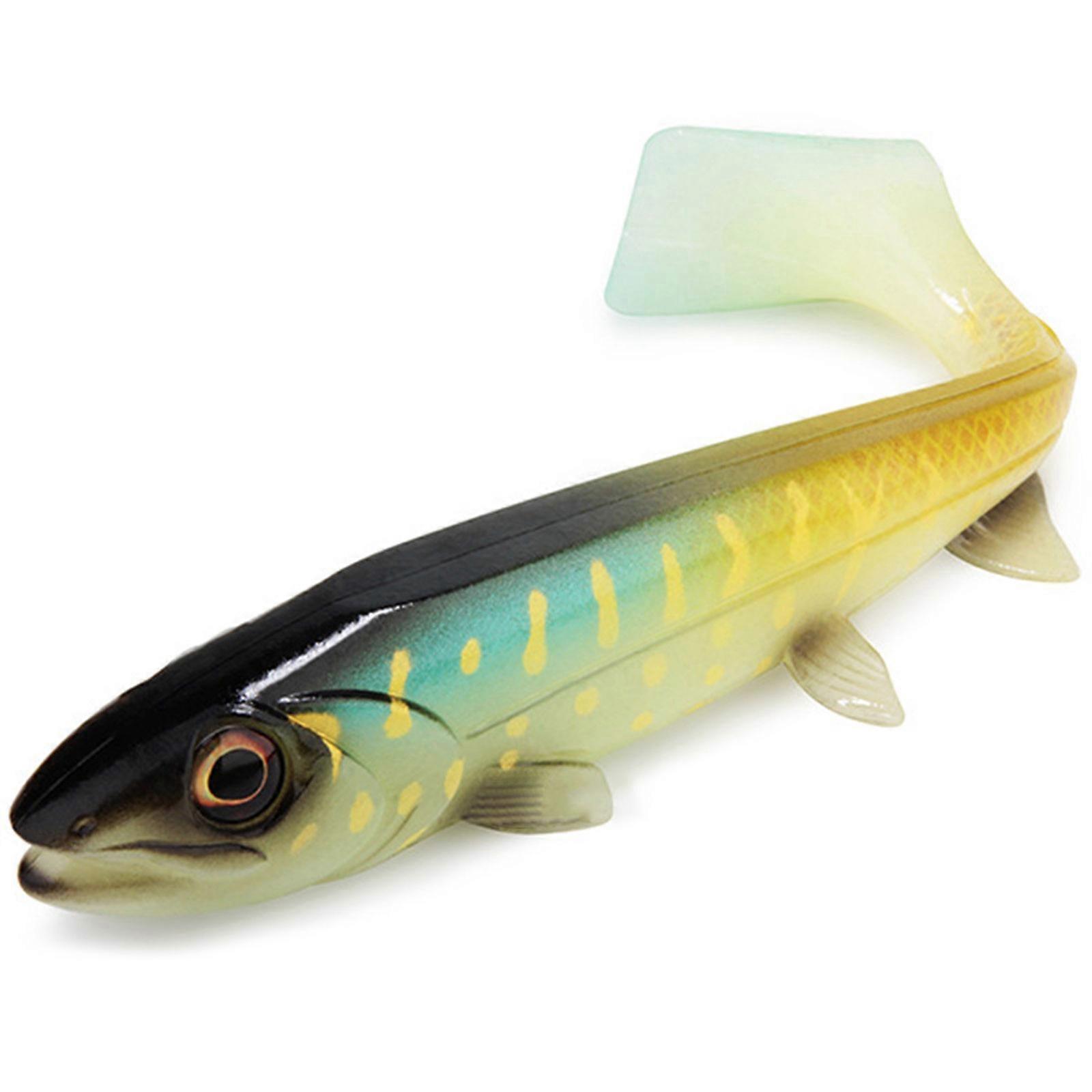 Weiche Hechtköder, schwimmende Angelköder, Paddel-Swimbaits mit quadratischem Schwanz, weiche Kunstköder, montiertes Angelzubehör, Farbe E, 14 cm