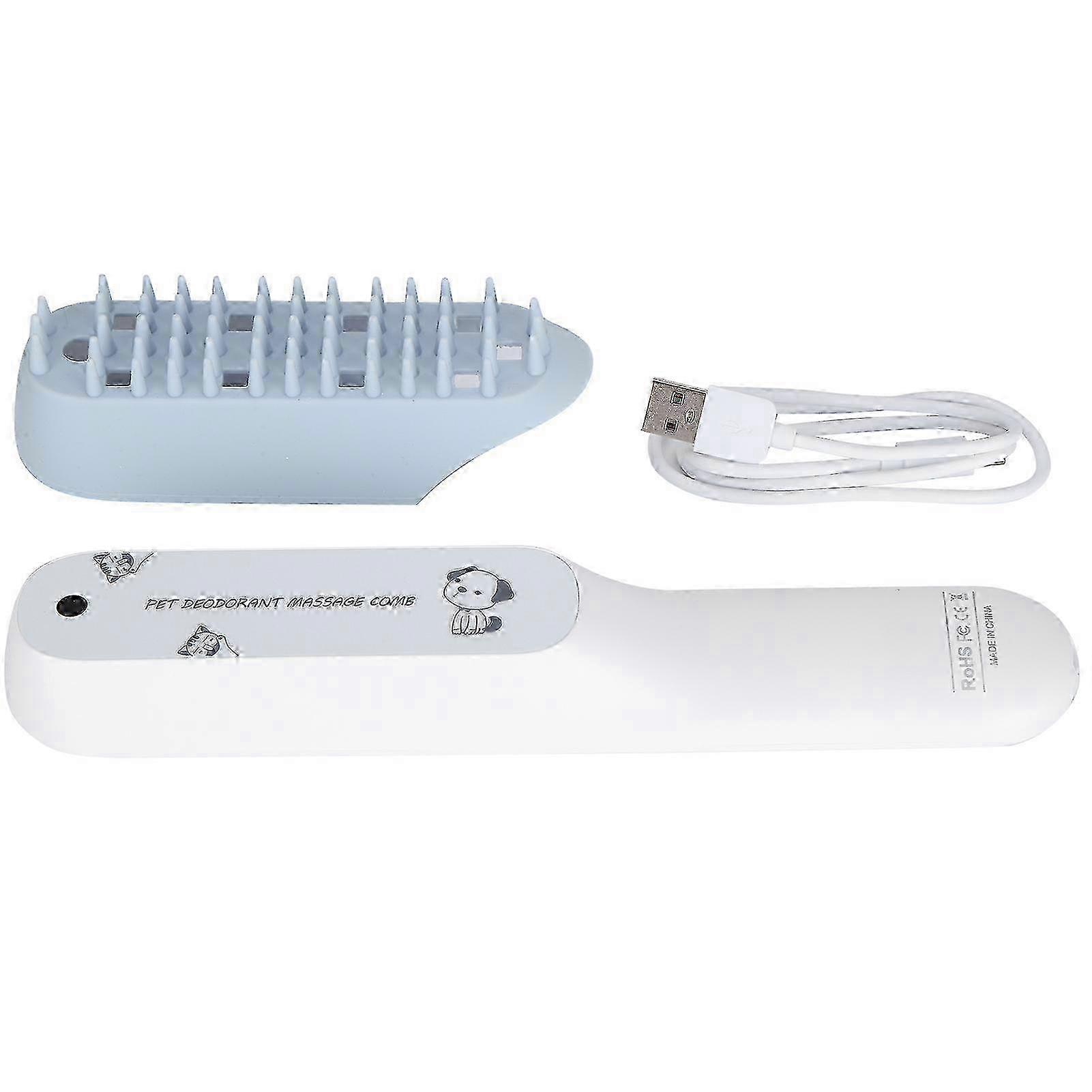 Pet Ozone Generator with Massage Comb Type-C Rechargeable Brush for Cats and Dogs Deodorization