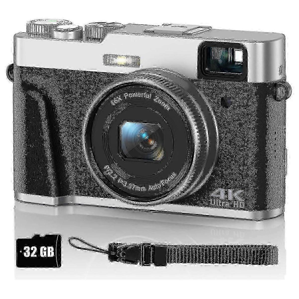 4k Digital Camera For Photography, Autofocus Camera With Viewfinder Anti-shake Video Camera For Dig