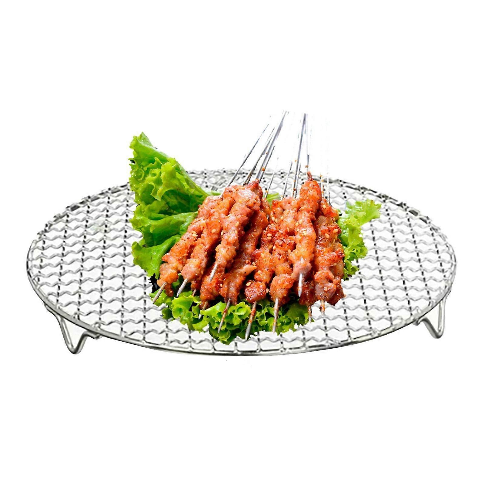 Giyblacko Multi Purpose Round Stainless Steel Wire Steaming Barbecue Rack/ Baking Net/Grill/Pan Grate With Legs 1Pc