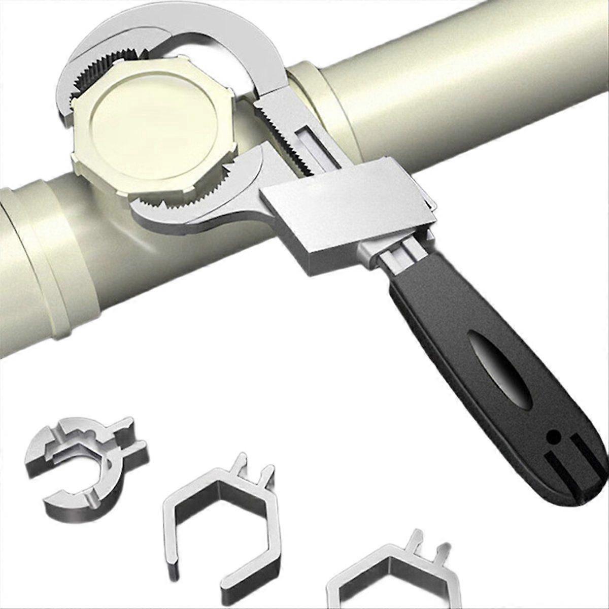 Adjustable Double-Ended Bath Wrench Set for 80mm Water Pipes, Multifunctional Alloy Tool